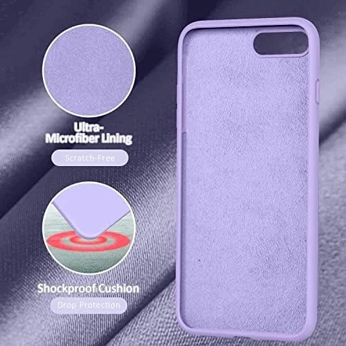 DL3 Mobilak Liquid Silicone Protective Case for iPhone 6 Plus / 6S Plus with Camera Protection and Microfiber Lining - Light Purple