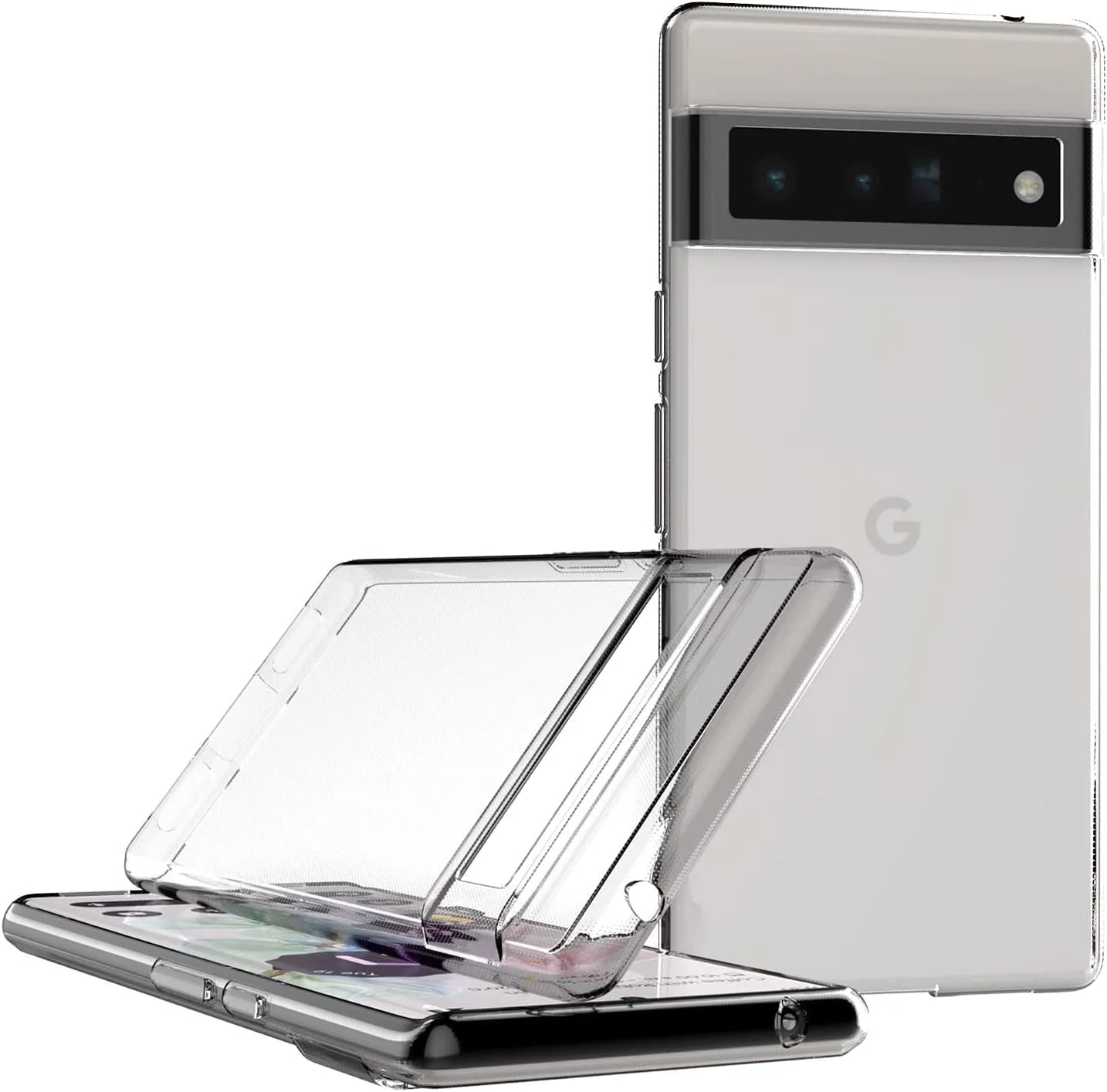 DL3 Mobilak Case Compatible with Google Pixel 6 Pro Case Crystal Soft TPU Gel Case Flexible Silicone Anti-Scratch Camera Protection TPU Cover - Clear