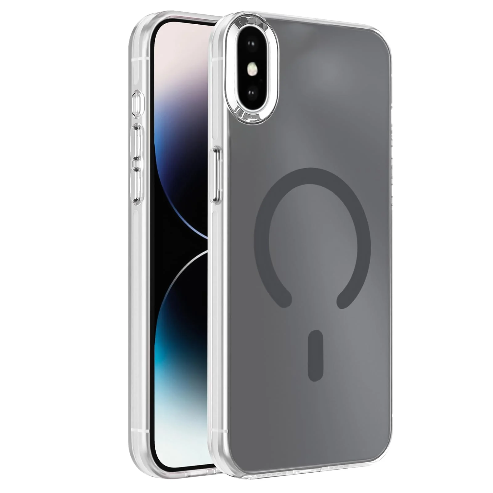 DL3 Mobilak Case for iPhone X/iPhone XS Crystal Clear [Not Compatible with MagSafe] Soft TPU Gel Case Flexible Silicone Anti-Scratch Transparent TPU Cover - Gray