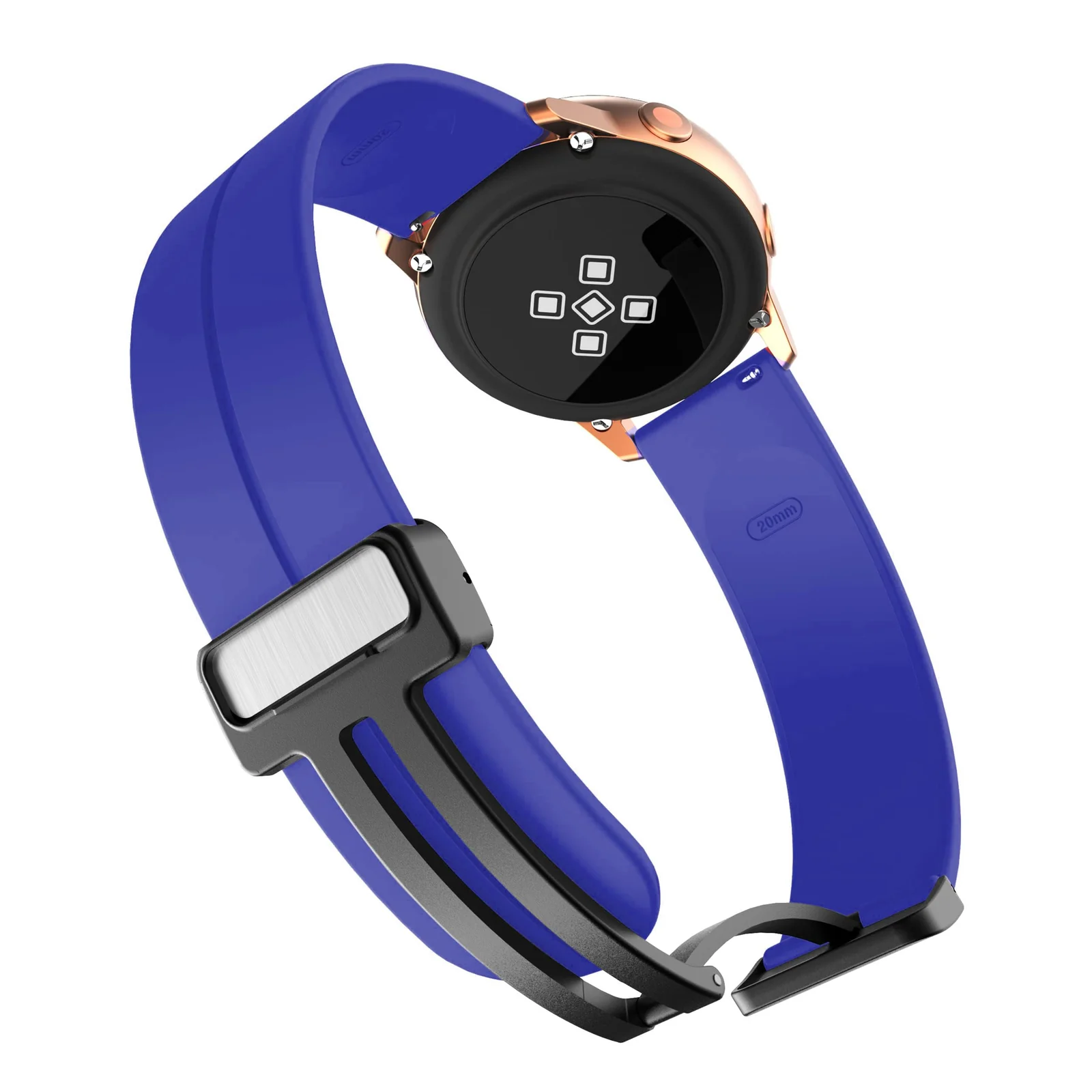 DL3 Mobilak Strap Silicone Magnetic Buckle 20MM For Samsung Gear Sport/Watch 6/5/4/5 Pro 45mm/S2 classic/active 2 40mm 44mm/Amazfit GTS 2/2e/GTS 3/3 Pro/GTS 4/GTS 2 Mini/3 Mini/4 Mini/Bip 3/Bip 3 Pro - Blue