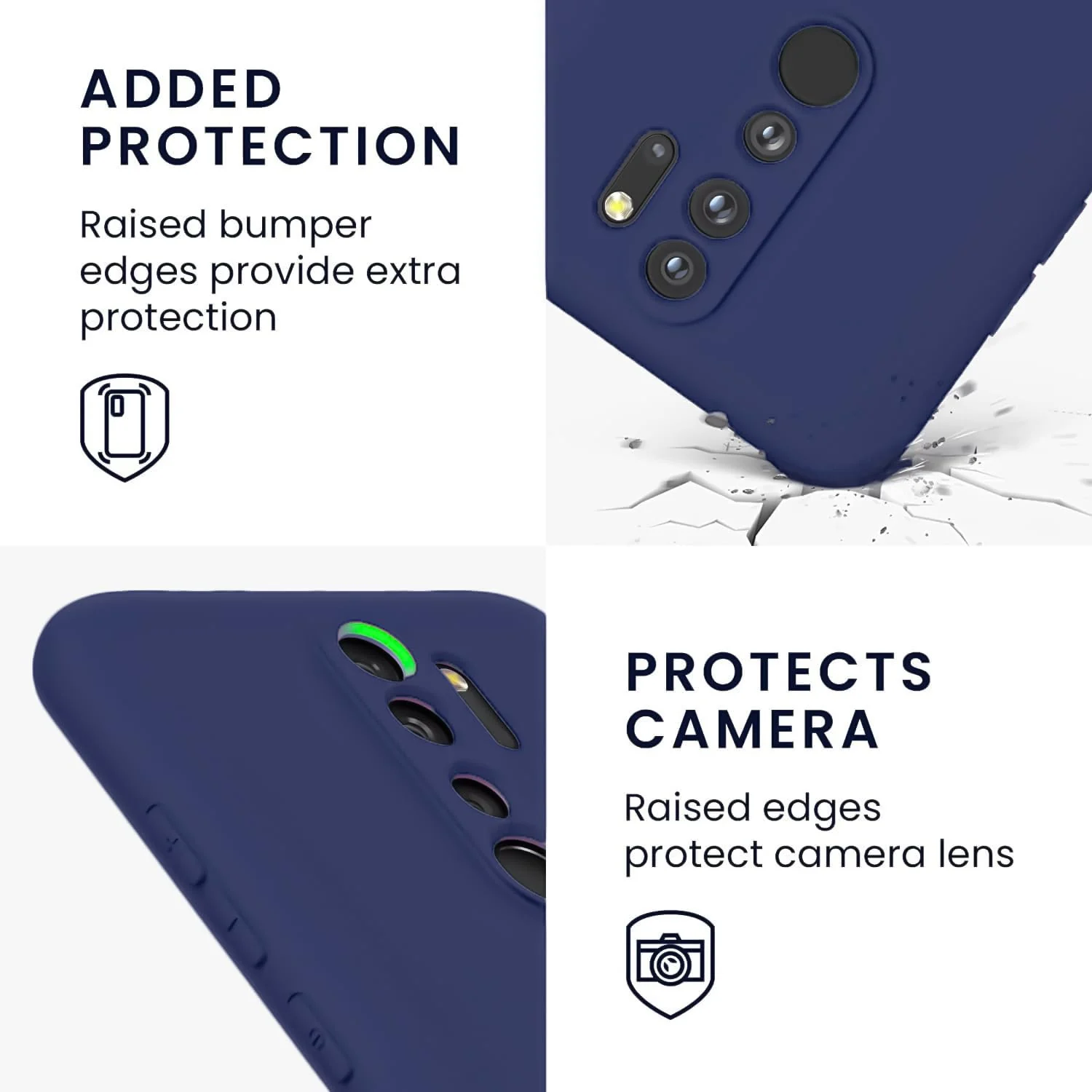 DL3 Mobilak Compatible with Xiaomi Redmi Note 8 Pro Case, Liquid Silicone Case, Full Body Camera Protective Cover, Shockproof, Slim Phone Case, Soft Microfiber Lining - Blue 2