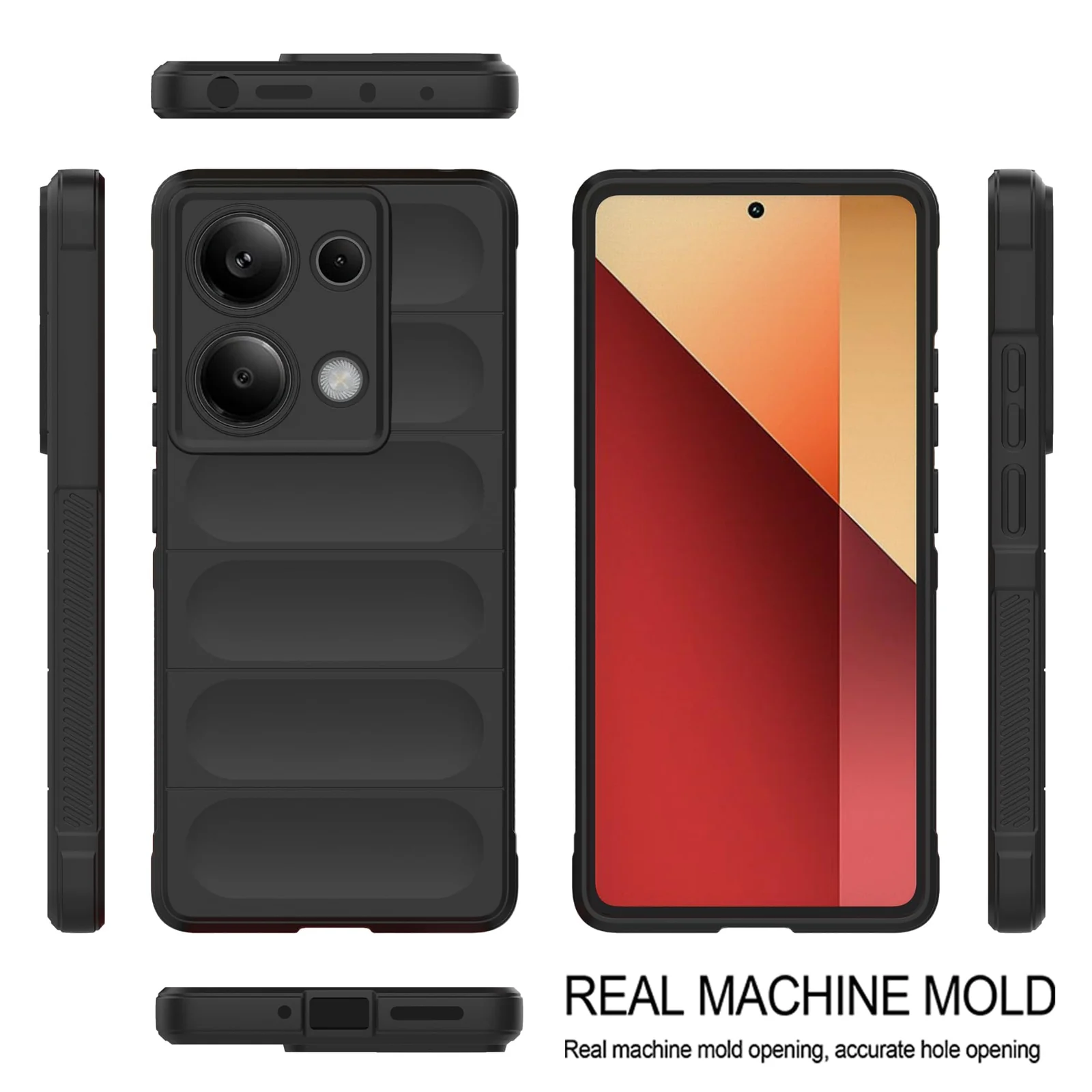 DL3 Mobilak Soft Silicone Protective Case for Xiaomi Redmi Note 13 Pro 4G / Poco M6 Pro 4G with Camera Protection and Shockproof Design - Black