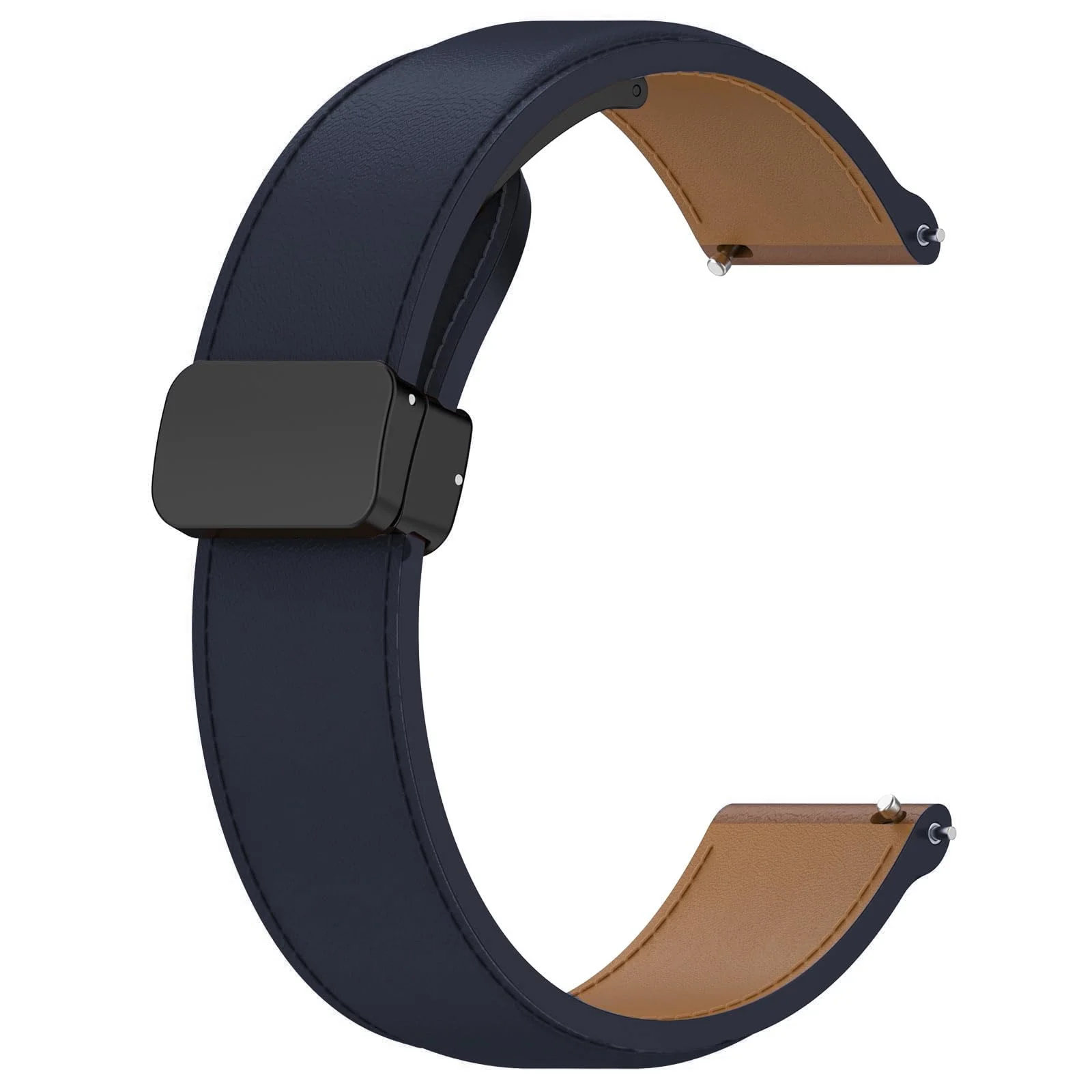 DL3 Mobilak Leather Bands 22MM Compatible with Samsung Galaxy Watch3 45mm/Galaxy 46mm/Gear S3, Leather Magnetic Buckle Design Strap Compatible with Huawei Watch GT4 GT3 46MM/GT2E/GT2 - Dark Blue