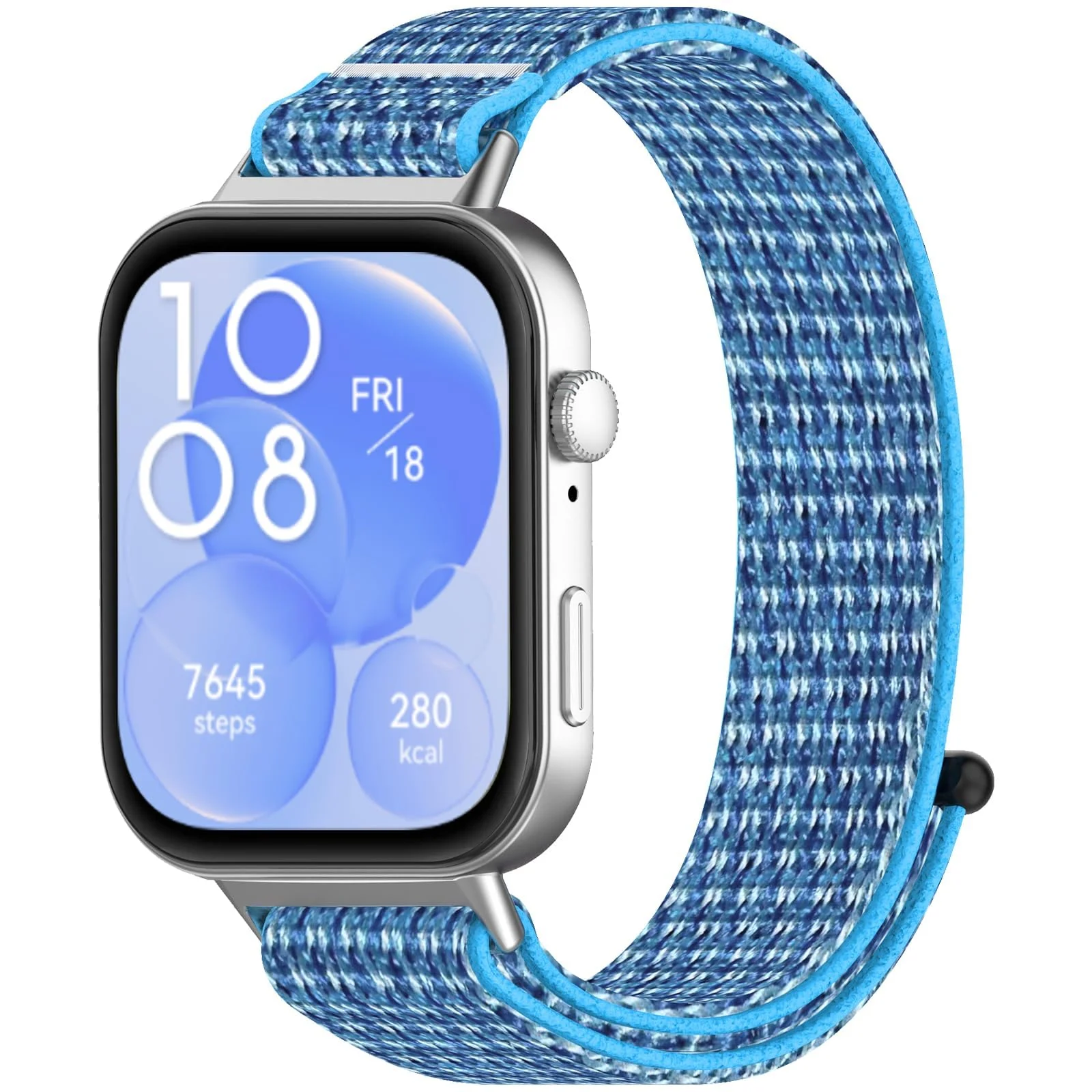 DL3 MOBILAK Nylon Strap for Huawei Watch Fit 5 / Fit 5 Pro / Fit4 / 4 Pro/Fit 3 Band, Men and Women Breathable Elastic Bracelet, Adjustable Straps Replacement Band Sport Watchband - Blue