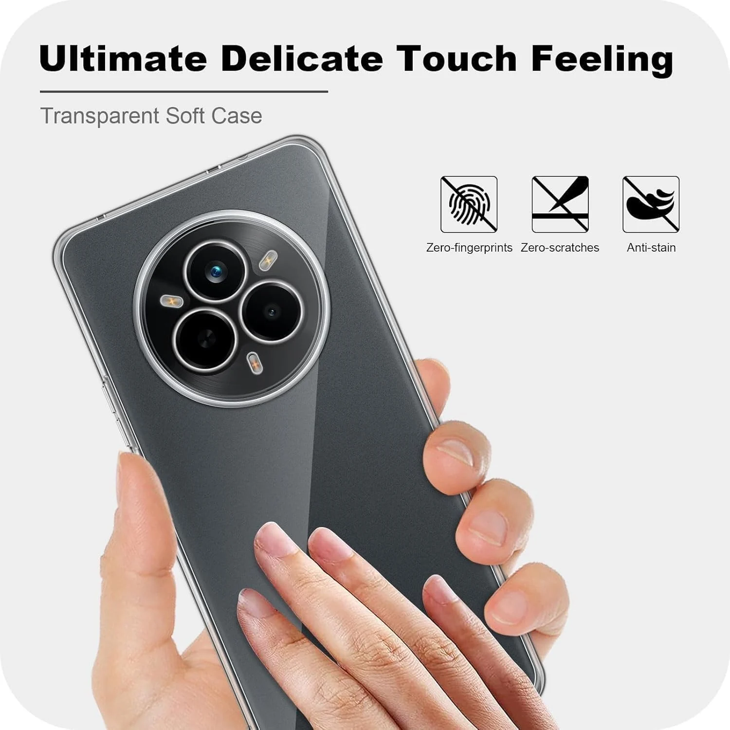 DL3 Mobilak Case Compatible with realme 14 PRO+ 5G / realme 14 PRO Plus 5G, Case Crystal Soft TPU Gel Case Flexible Silicone Anti-Scratch Camera Protection TPU Cover - Clear