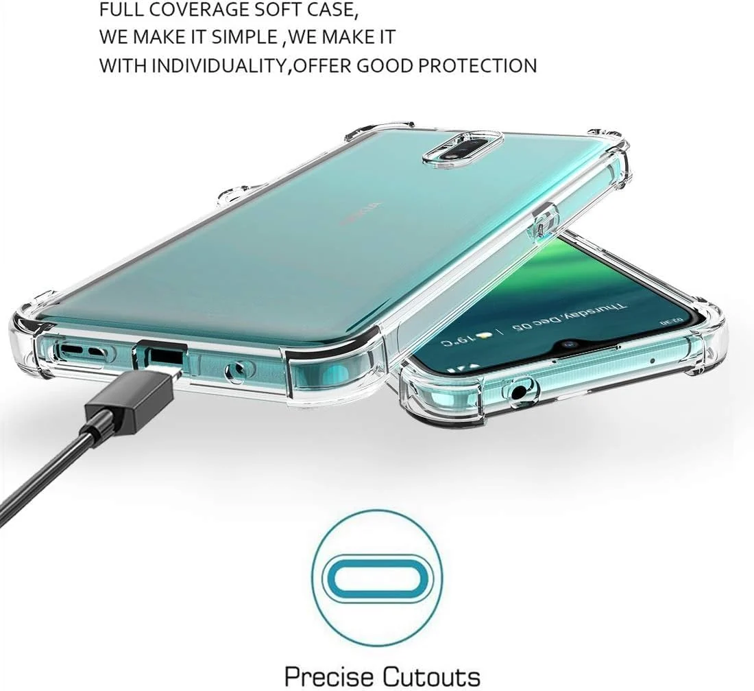 DL3 Mobilak Case Compatible with Nokia 2.3, Cover Silicone TPU Gorilla Anti-shock Shockproof Corners - Clear