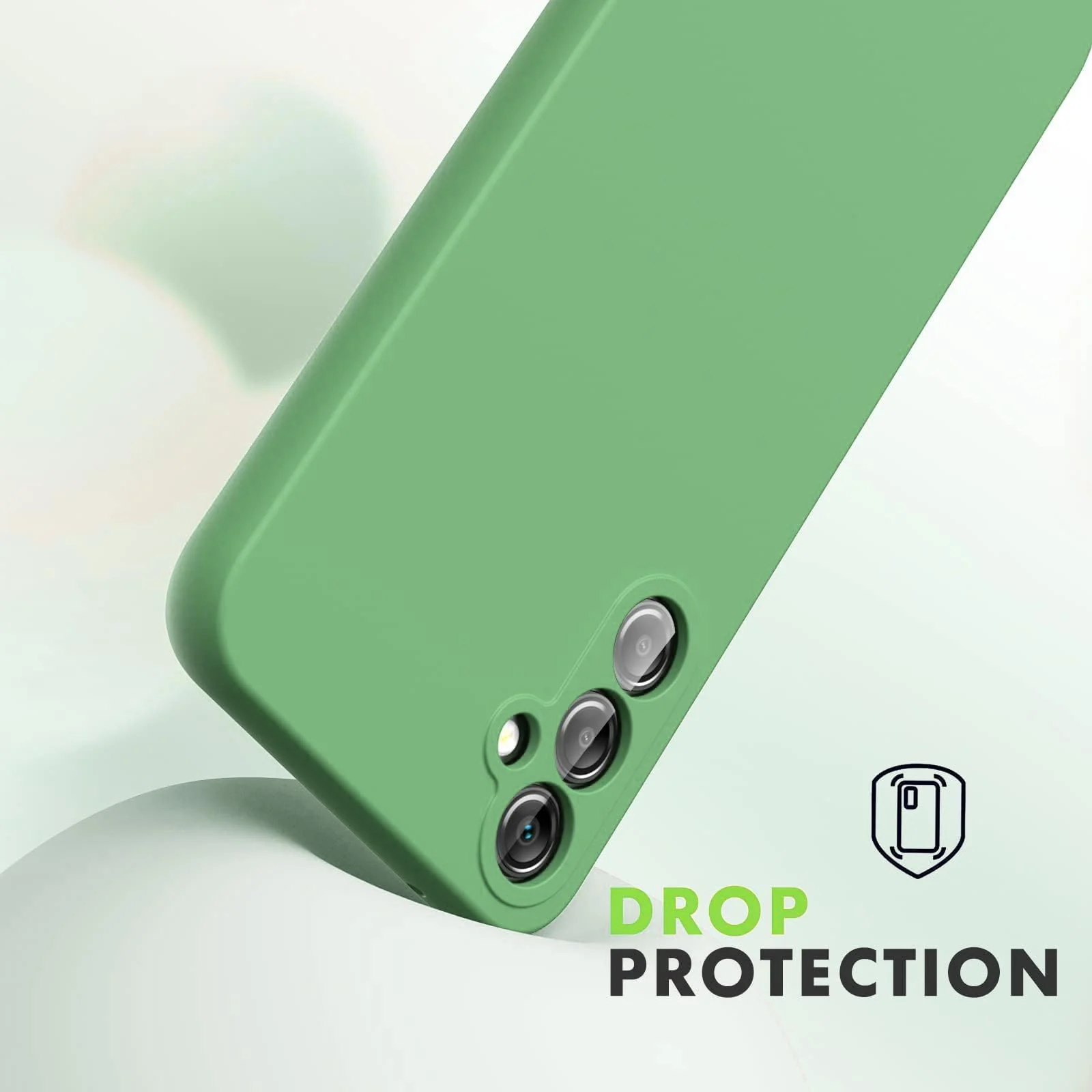 DL3 Mobilak Soft Silicone Protective Case for Samsung Galaxy A15 with Microfiber Lining and Shockproof Design - Mint Green