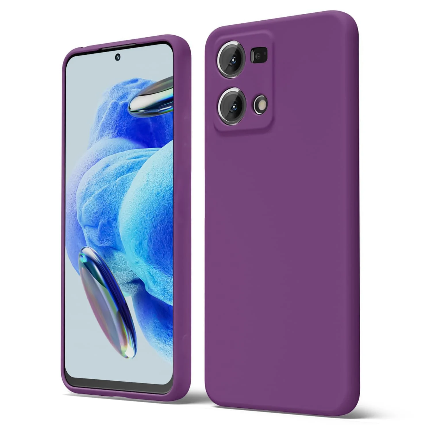 DL3 Mobilak Liquid Silicone Protective Case with Soft Microfiber Lining with Full Camera Protection for OPPO Reno 8 4G / Reno 7 4G / F21 Pro 4G / F21S Pro 4G - Violet