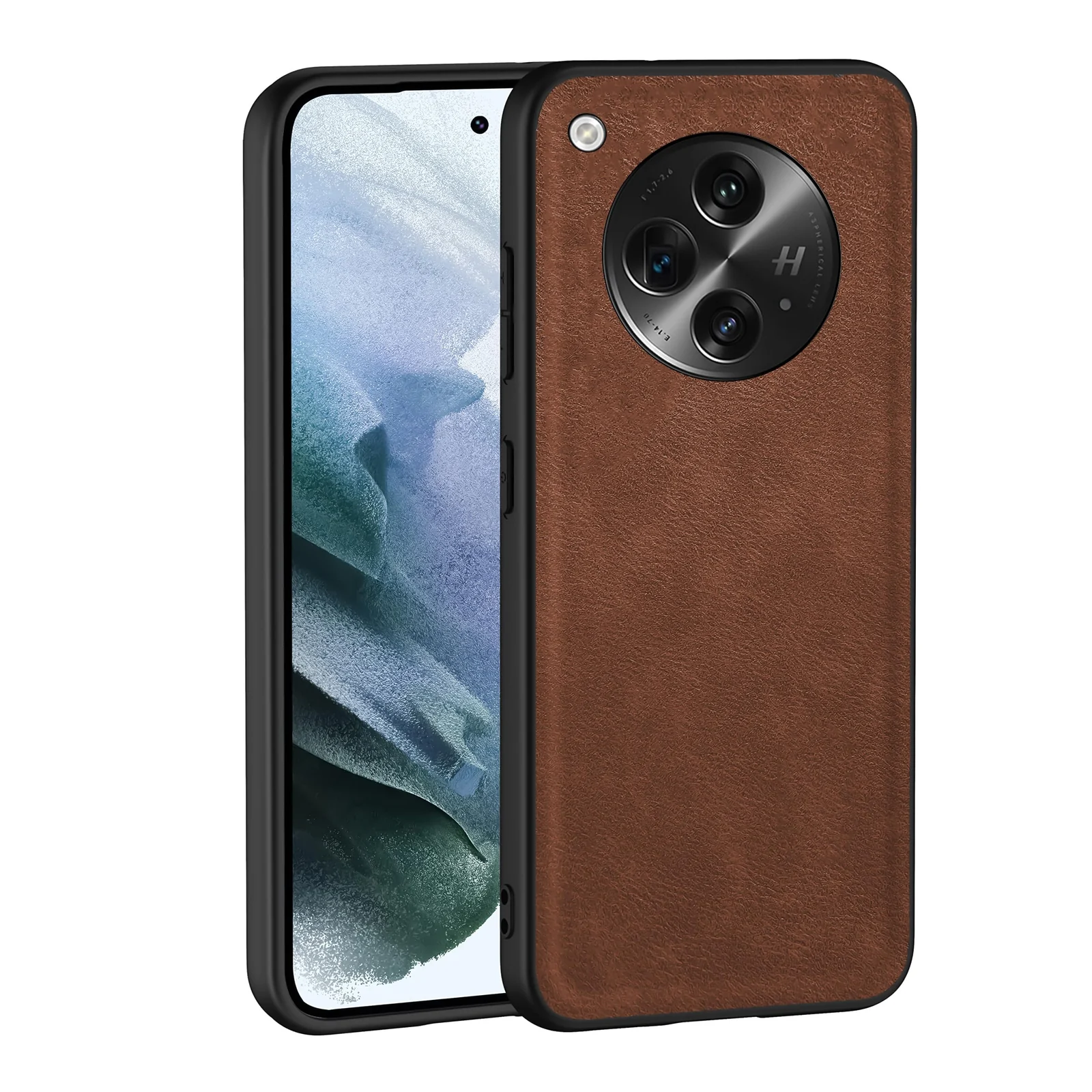 Dl3 Mobilak Case for Oppo Find N3 Leather Case,Anti-Drop, Anti-Shock, Non-Slip Texture,Simple Cell Phong Cover (Black)
