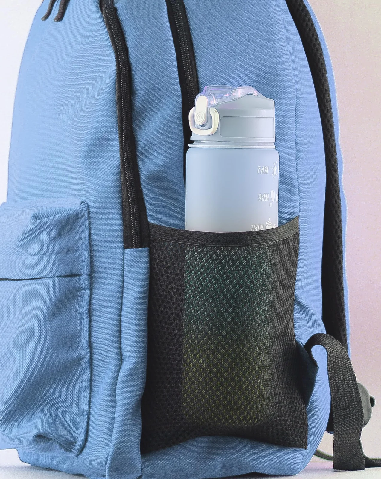 Mobigon Backpack for Student, School Bag, Large Capacity Backpack, Aesthetic Bookbag, Fashion Simple Casual Daypacks for Men Women, For School Shopping Travel Sports Vacation - Sky Blue