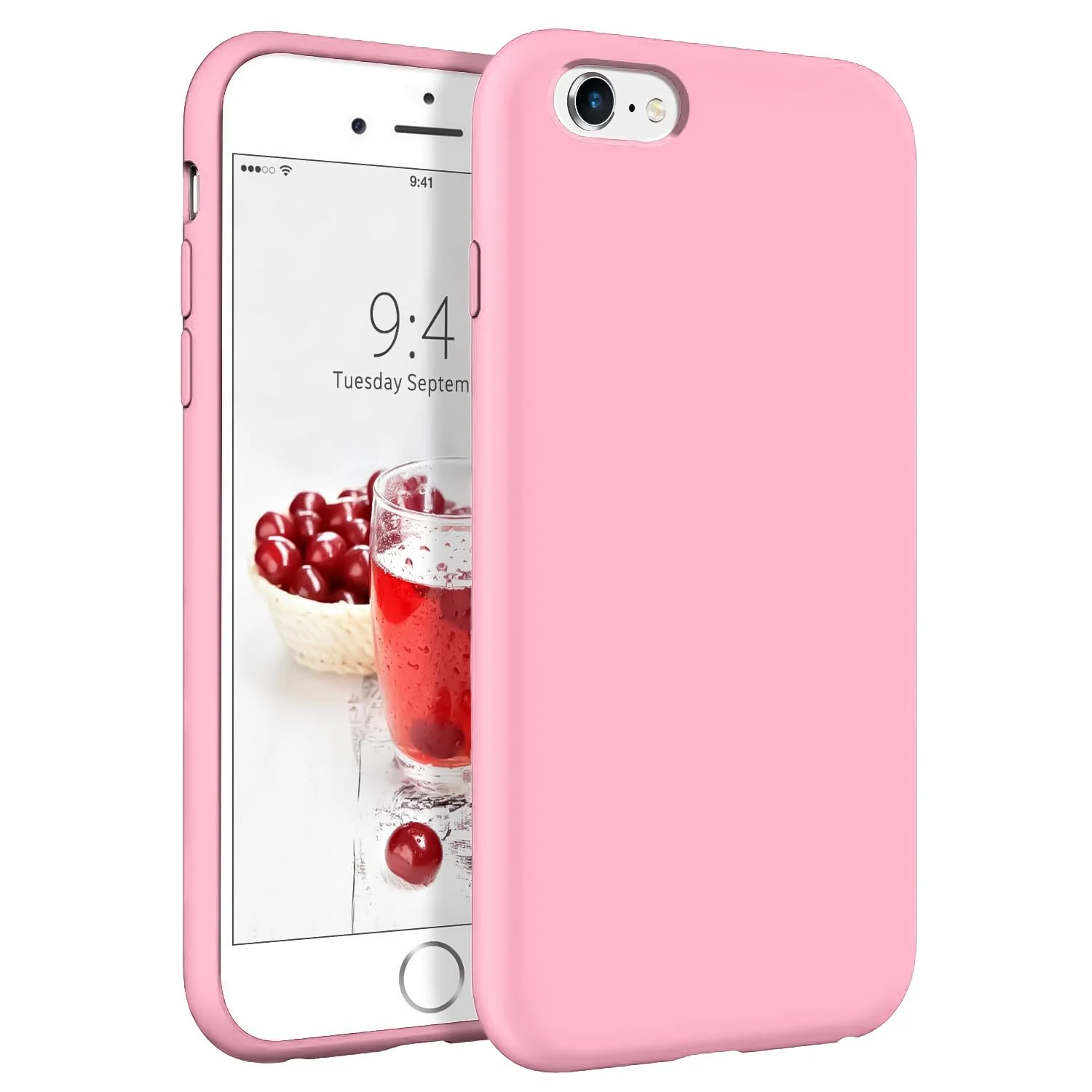 DL3 Mobilak Liquid Silicone Case for iPhone 6 Plus / 6S Plus, Shock-absorbing protection, Scratch-resistant surface, Soft microfiber lining - Pink