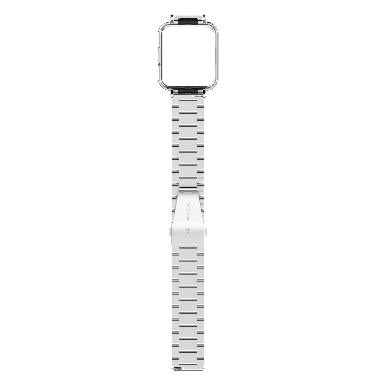 DL3 MOBILAK Adjustable Stainless-Steel Watch Strap with Case for Xiaomi Redmi Watch 2 Lite and Poco Watch and Horloge 2 - Silver