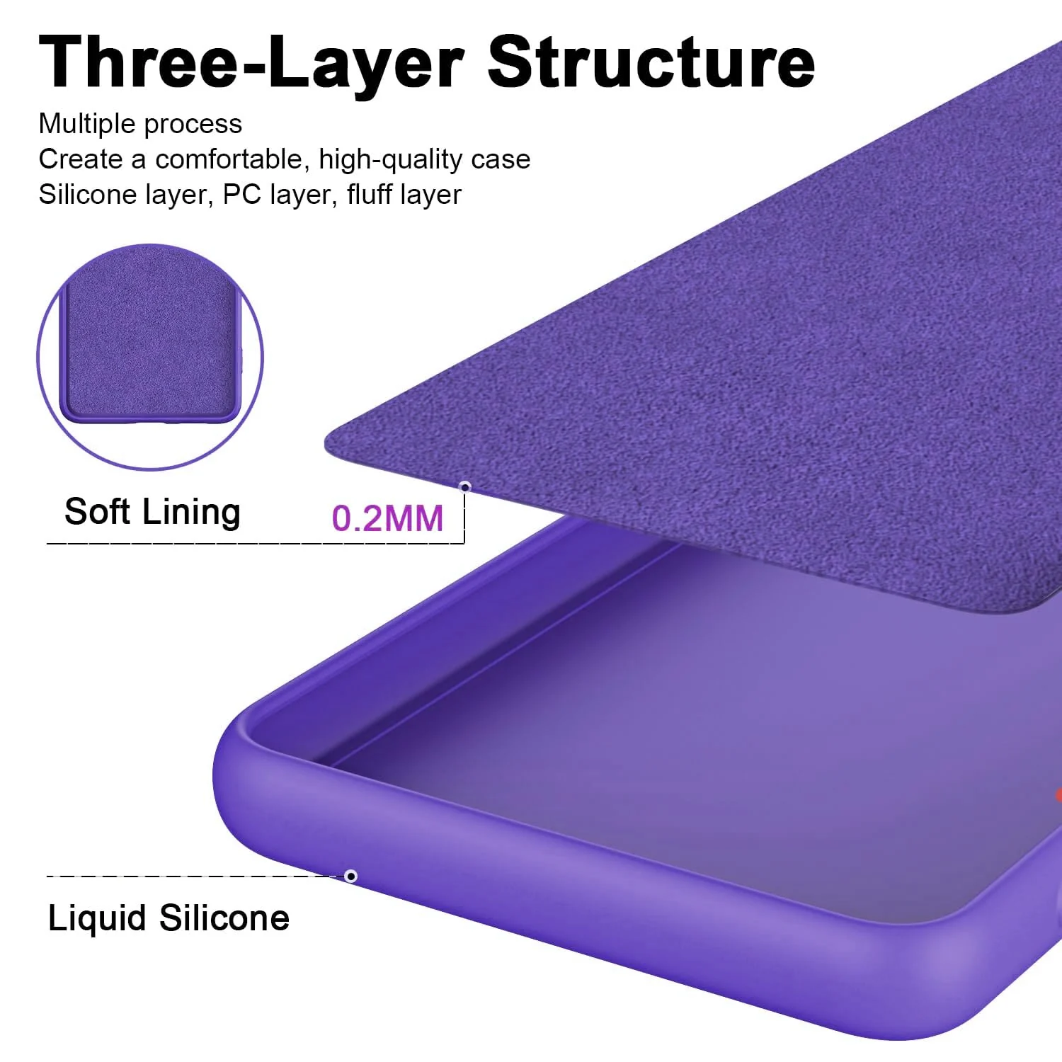 DL3 Mobilak Liquid Silicone Case for OPPO Reno 8T 5G / OPPO A1 Pro, Shock-absorbing protection, Scratch-resistant surface, Soft microfiber lining - Purple