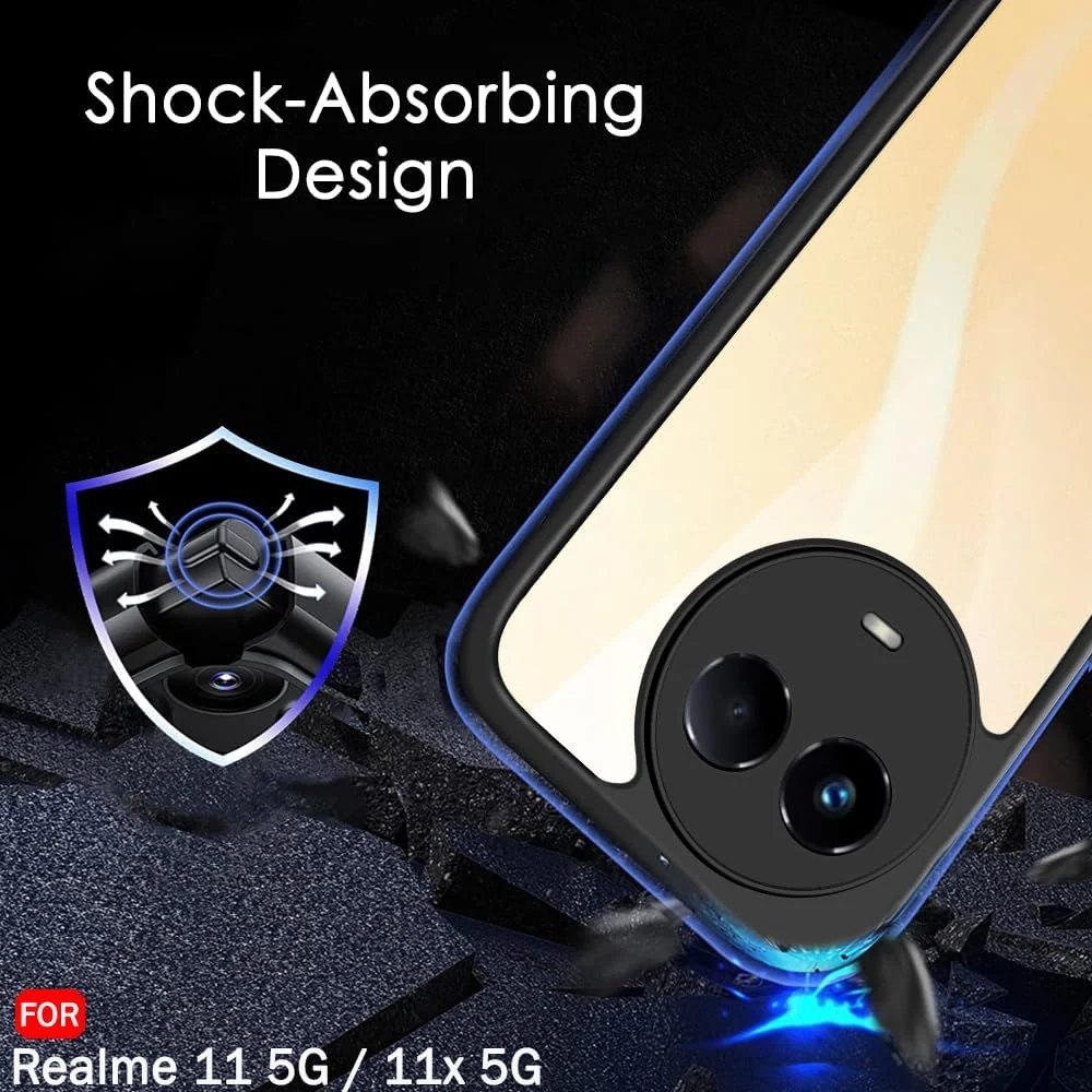 DL3 Mobilak Silicone Protective Case for realme 11 5G / 11X 5G / Narzo 60X 5G / realme C67 5G, Camera protection, Shock-absorbing protection, Scratch-resistant surface - Black