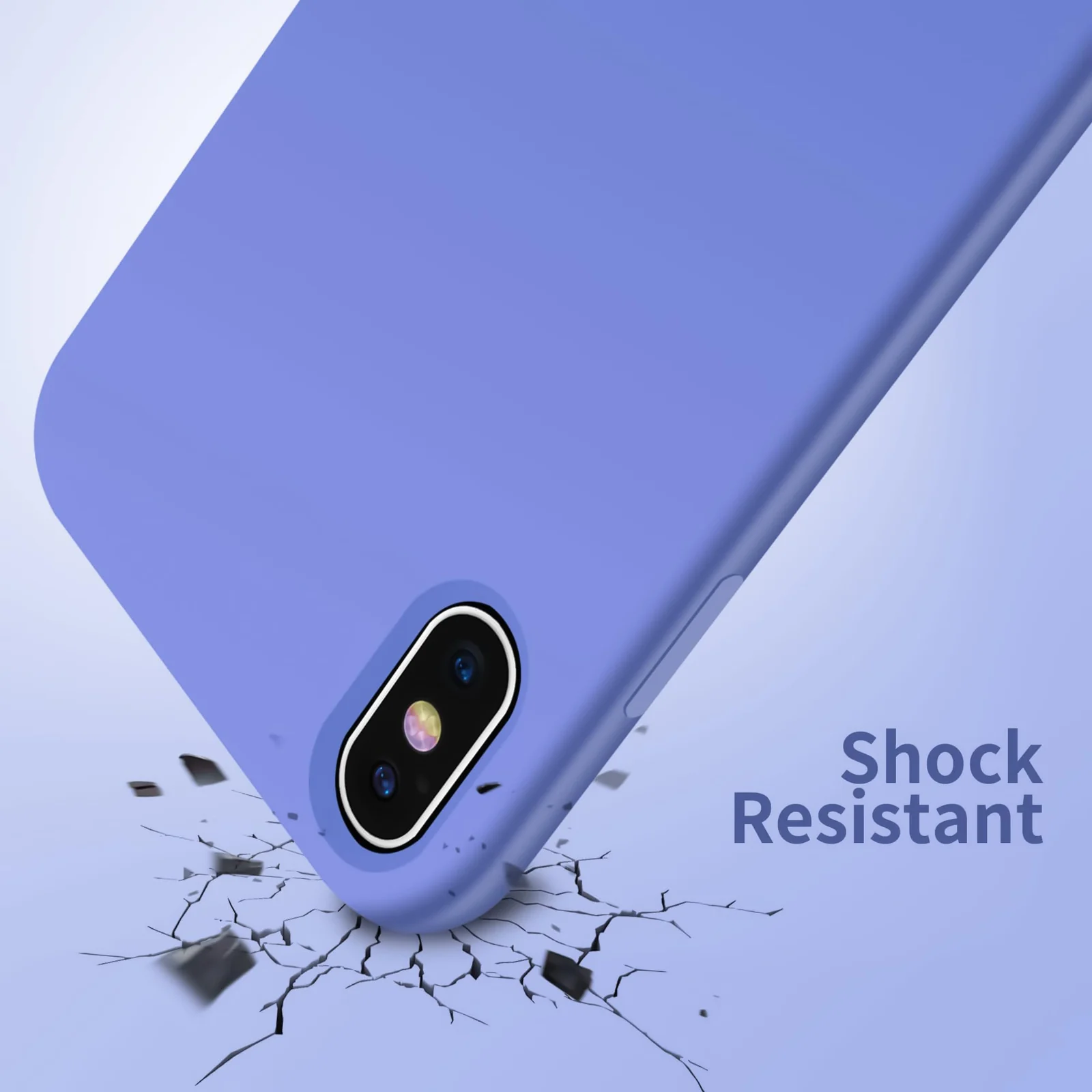 DL3 Mobilak Compatible with iPhone XS Max Case, Liquid Silicone Case, Full Body Protective Cover, Shockproof, Slim Phone Case, Anti-Scratch Soft Microfiber Lining - Light Blue 2