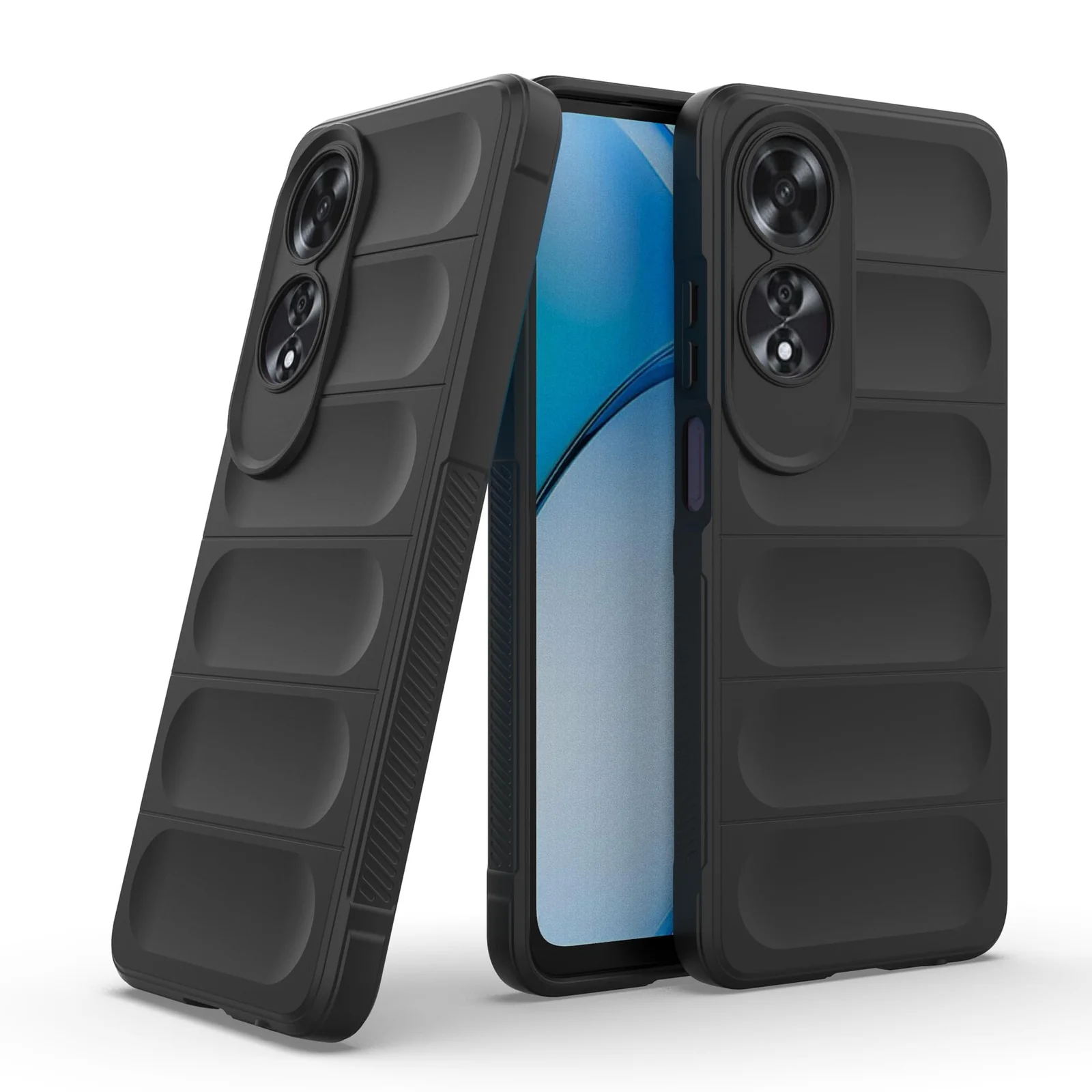 DL3 Mobilak Soft Silicone Protective Case for OPPO A60 4G with Camera Protection and Shockproof Design - Black