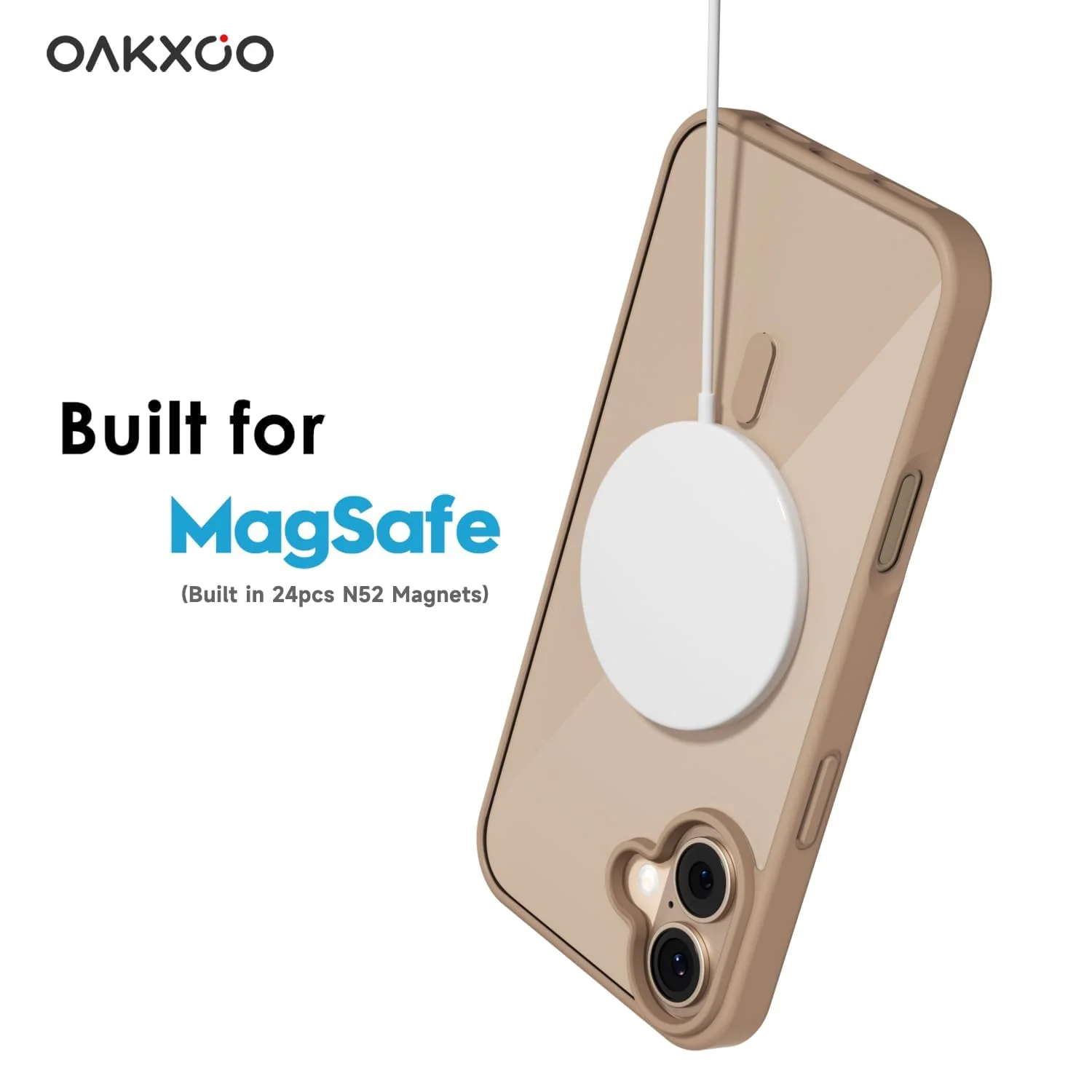 DL3 Mobilak Clear MagSafe-Compatible Magnetic Case for iPhone 16 with Military-Grade Protection - Desert