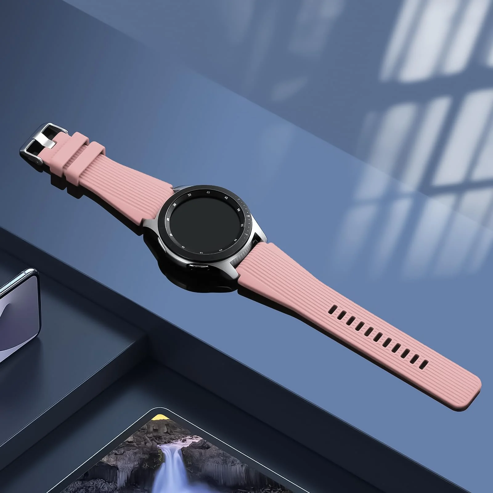 DL3 Mobilak Silicone Sport Band 22MM Strap Compatible with Samsung Galaxy Watch 3 45mm/Watch 46mm/Gear S3/Huawei watch GT4 46MM/GT3 46MM/GT2E/GT2 Pro/GT GT2 46MM/Amaz-fit GTR 4/3/3Pro/2/2e (A. ) - A.Pink