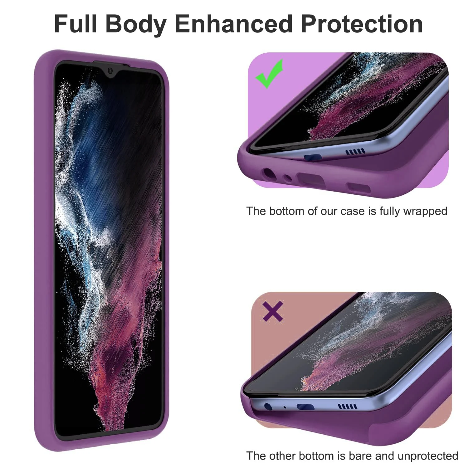 DL3 Mobilak Soft Silicone Protective Case for Samsung Galaxy A04e with Microfiber Lining and Shockproof Design - Violet