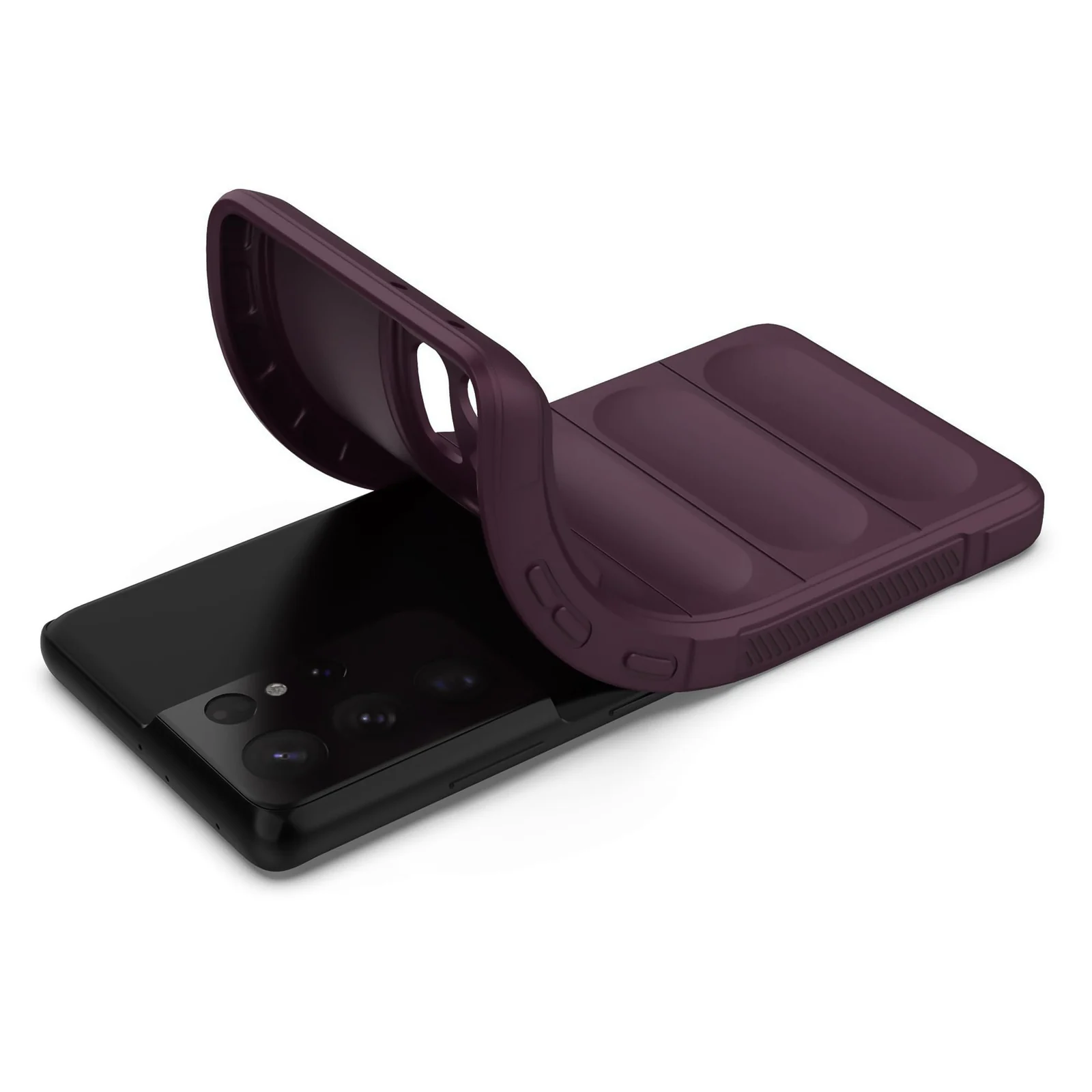 DL3 Mobilak Rugged Protective Case for Samsung Galaxy S21 Ultra, Camera protection, Shock-absorbing protection, Non-slip grip - Wine Red