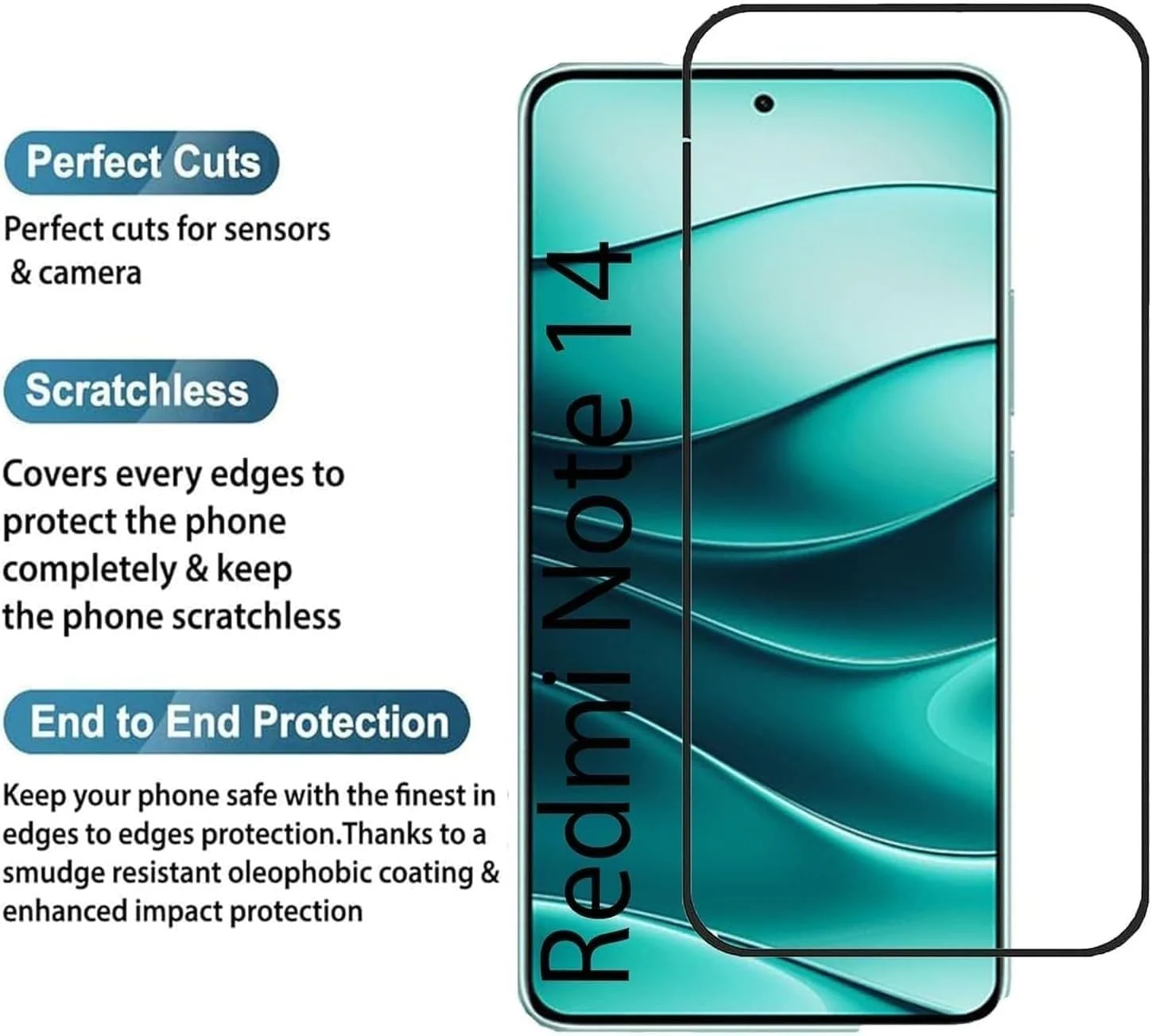 DL3 Mobilak for Xiaomi Redmi Note 14 4G Tempered Glass Screen Protector, 9H Hardness Anti-Scratch Tempered Glass flim, Case Friendly, Anti-Scratch - Clear