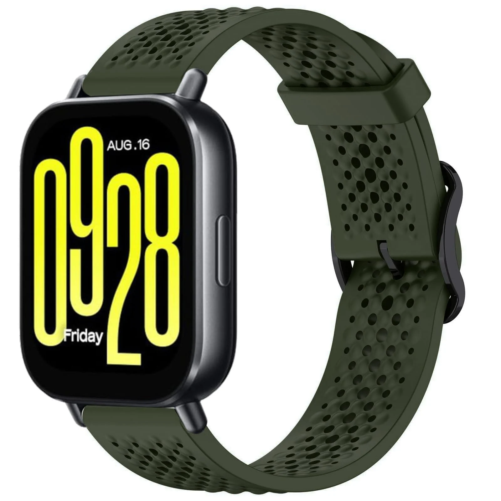 DL3 Mobilak 22 mm Silicone Breathable Sport Bracelet For Xiaomi Redmi Watch 5 Active/Redmi Watch 5 Lite Strap, 22mm Adjustable Armband Watchbands Quick Wristband Watch Strap Bands - Green