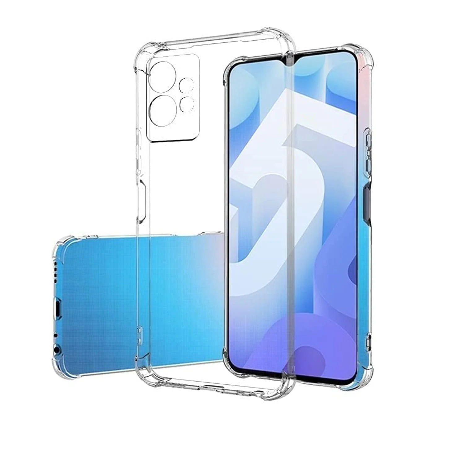 DL3 Mobilak Clear TPU Case for vivo Y75 5G / vivo Y55 5G / vivo T1 5G, Camera protection, Shock-absorbing protection, Non-slip grip - Clear