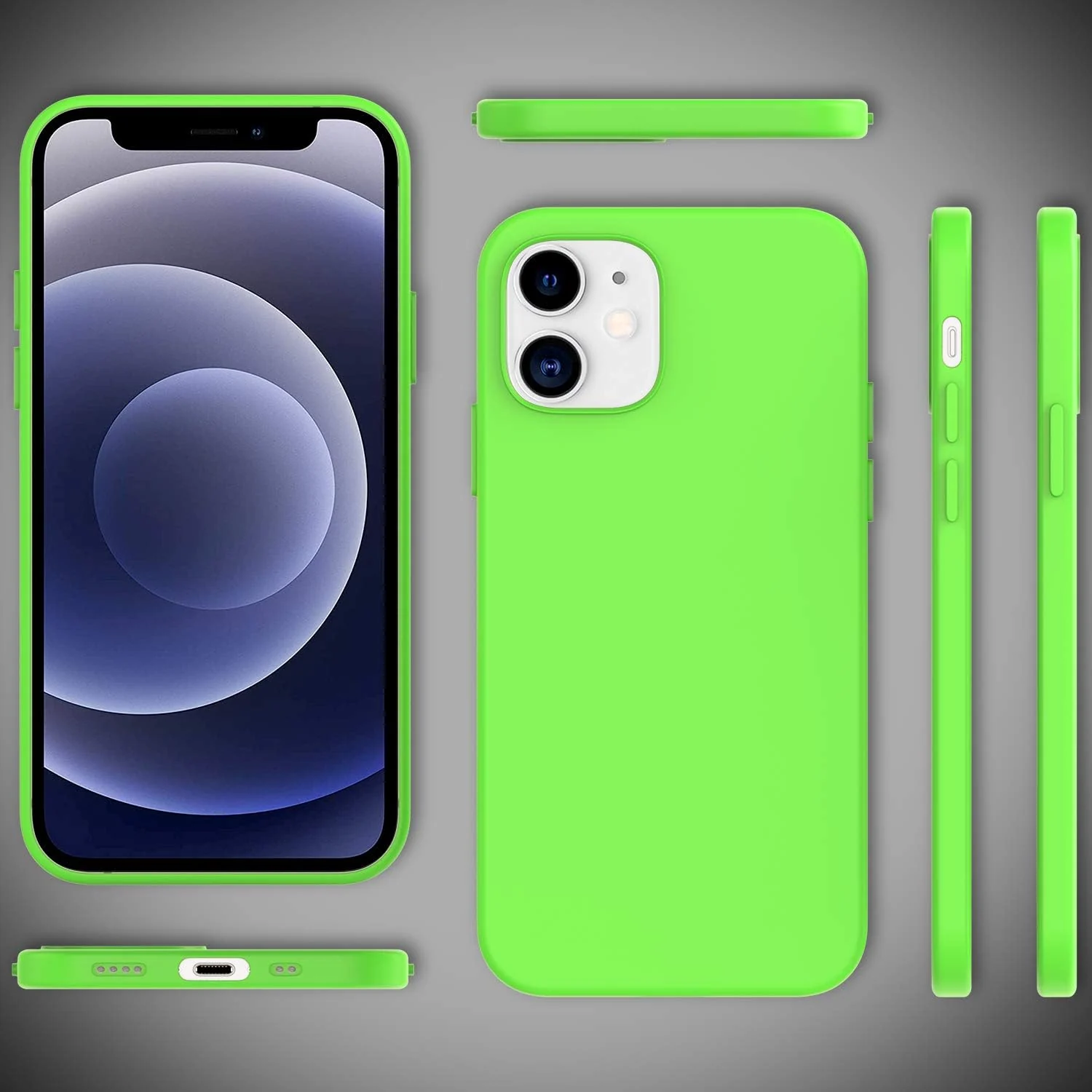 DL3 Mobilak Liquid Silicone Case for iPhone 11 (6.1 Inch), Shock-absorbing protection, Scratch-resistant surface, Soft microfiber lining - Neon Green