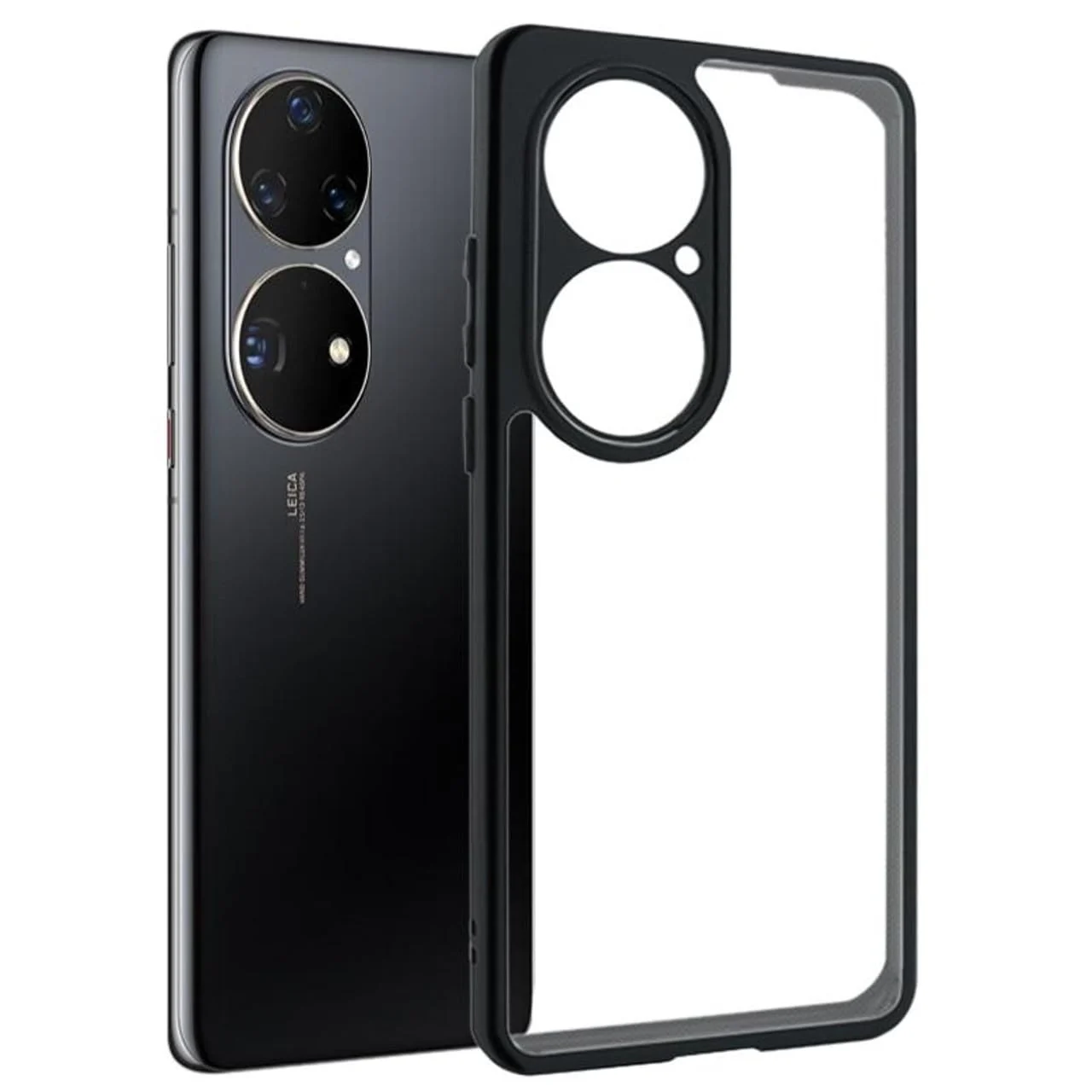 DL3 Mobilak Soft Silicone Protective Case for Huawei P50 Pro with Camera Protection and Military-Grade Protection - Black