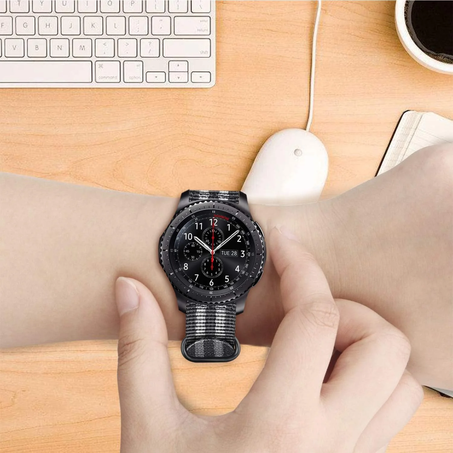 DL3 Mobilak Nylon Band Compatible with Xiaomi Redmi Watch 5 Active/Redmi Watch 5 Lite, 22mm Metal Buckle Sports Watch Strap Men Women Replacement Strap - Black Gray