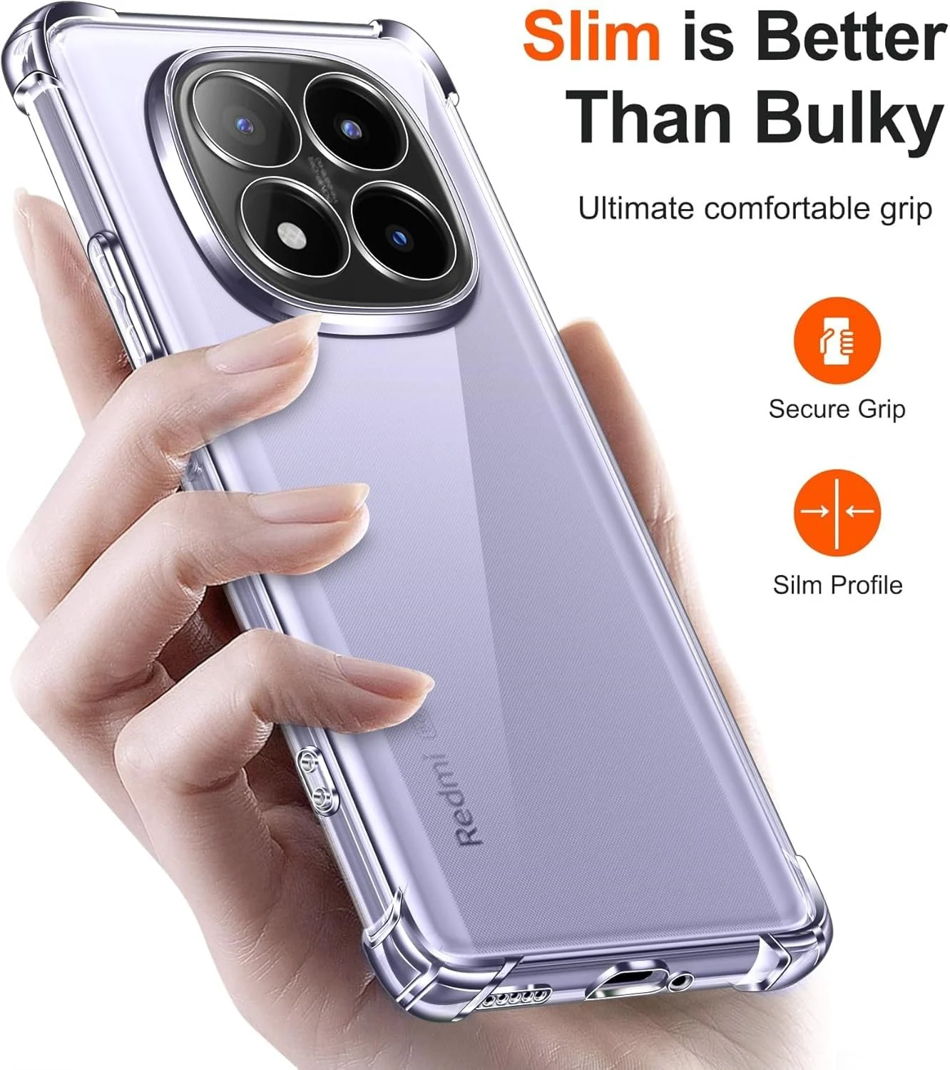 DL3 Mobilak Clear TPU Protective Case for Xiaomi Redmi Note 14 Pro Plus 5G (Not for Redmi Note 14 Pro 5G) with Camera Protection and Shockproof Design - Clear