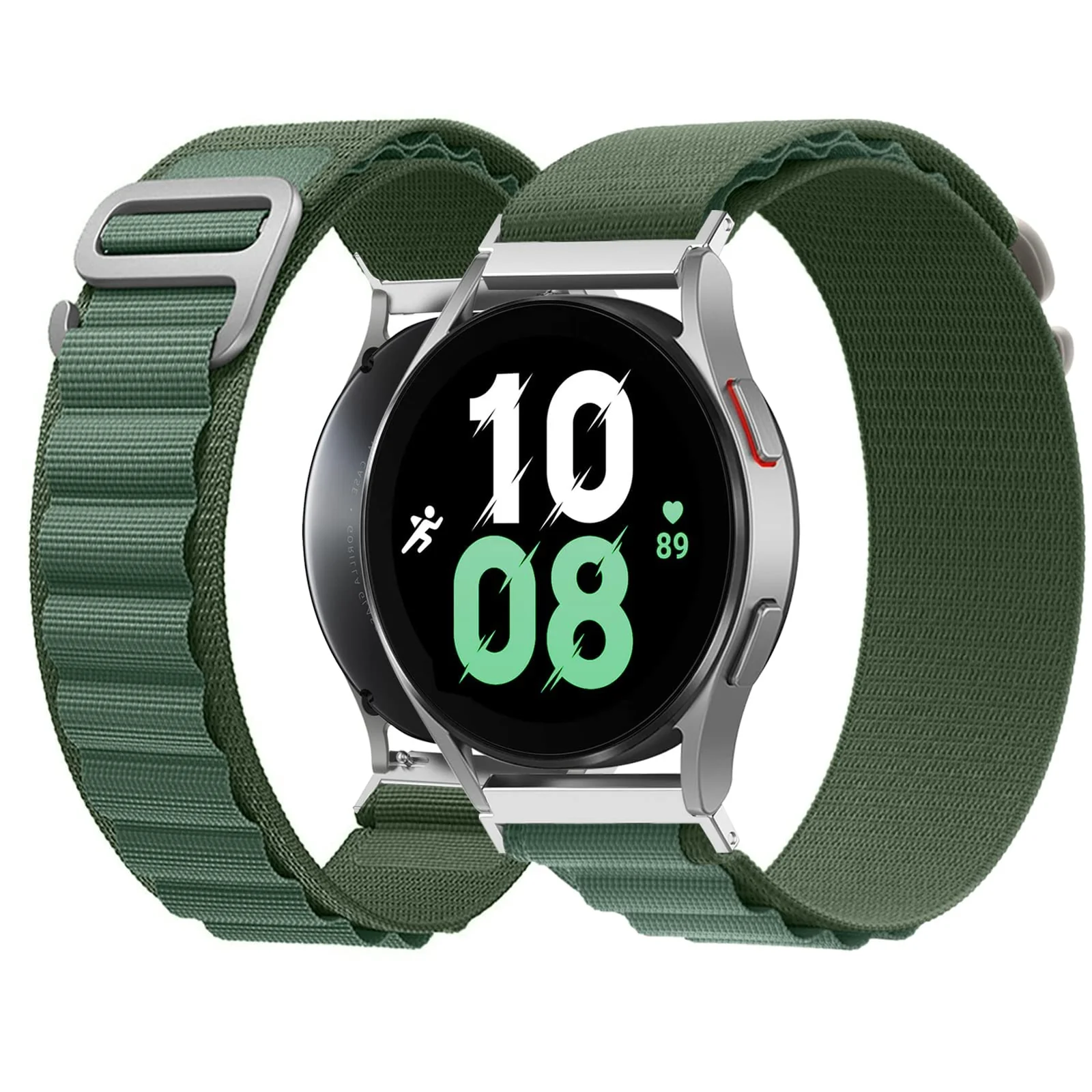 DL3 Mobilak Alpine Loop Band Sport Nylon 22MM For Samsung Galaxy Watch 3 45mm/Watch 46mm/Gear S3/Huawei watch GT4 46MM/GT3 46MM/Watch 3&4/Watch 3&4 Pro/GT2E/GT2 Pro/GT2 46MM/Amazfit GTR 2/2e/3/3 Pro/4 - Green