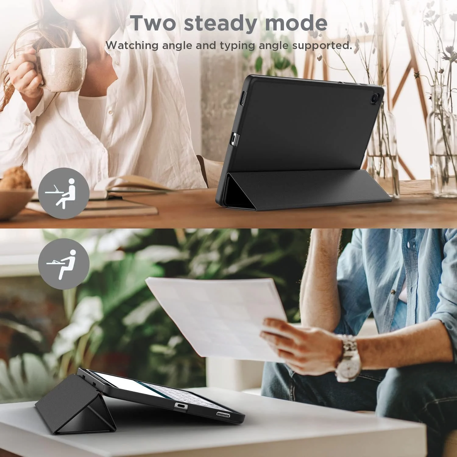 DL3 Mobilak Honor Pad X8a Case 11 inch 2024 Tablet Cover Case with Pencil Holder, Soft TPU Back Trifold Stand Protective Smart Cover Flip, Auto Wake&Sleep - Black