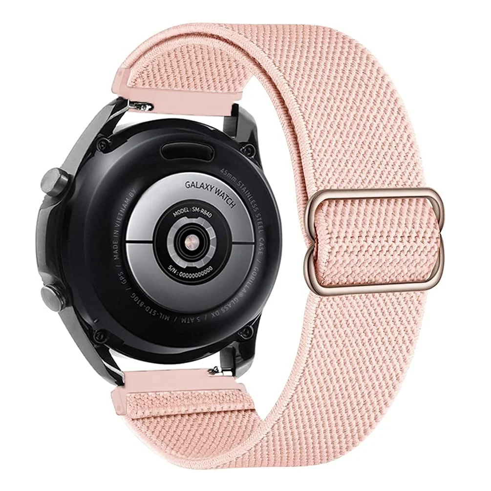 DL3 Mobilak Strap Nylon Loop 20MM Band For Samsung Galaxy Watch 7/6/5/4 40mm 44mm/Watch 5 Pro 45mm/S2 classic/active 2 40mm 44mm/Amazfi GTS 2/2e/3/3 Pro/4/GTS 2 Mini/3 Mini/4 Mini/Bip 3 - Pink Sand