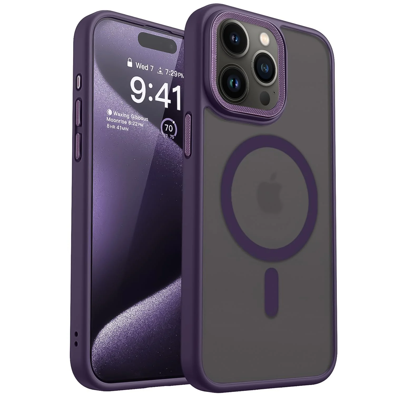 Dl3 Mobilak Case for iPhone 14 Pro Max (6.7 Inch) Case Magnetic Translucent Matte Phone Cases [Compatible with MagSafe] Thin Slim Fit Shockproof Bumper Protective Cover for Women Men Girls (Purple)