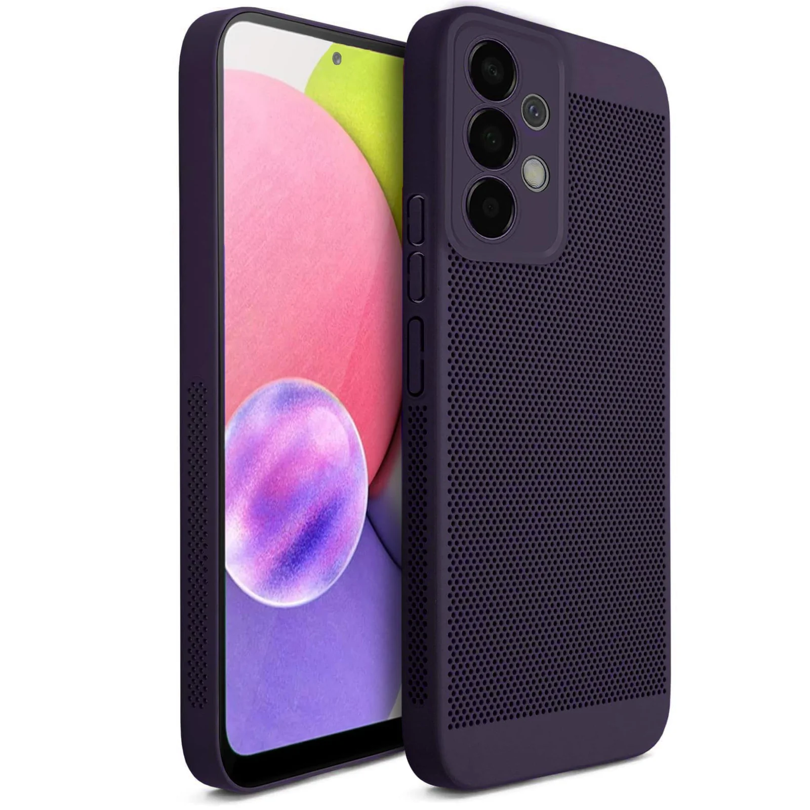 DL3 Mobilak Heat-Dissipation Hard PC Case with Built-In Camera Lens Protector for Samsung Galaxy A53 5G - Purple