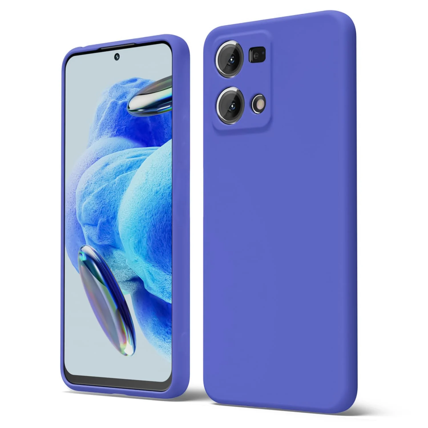DL3 Mobilak Liquid Silicone Protective Case with Soft Microfiber Lining with Full Camera Protection for OPPO Reno 8 4G / Reno 7 4G / F21 Pro 4G / F21S Pro 4G - Light Blue
