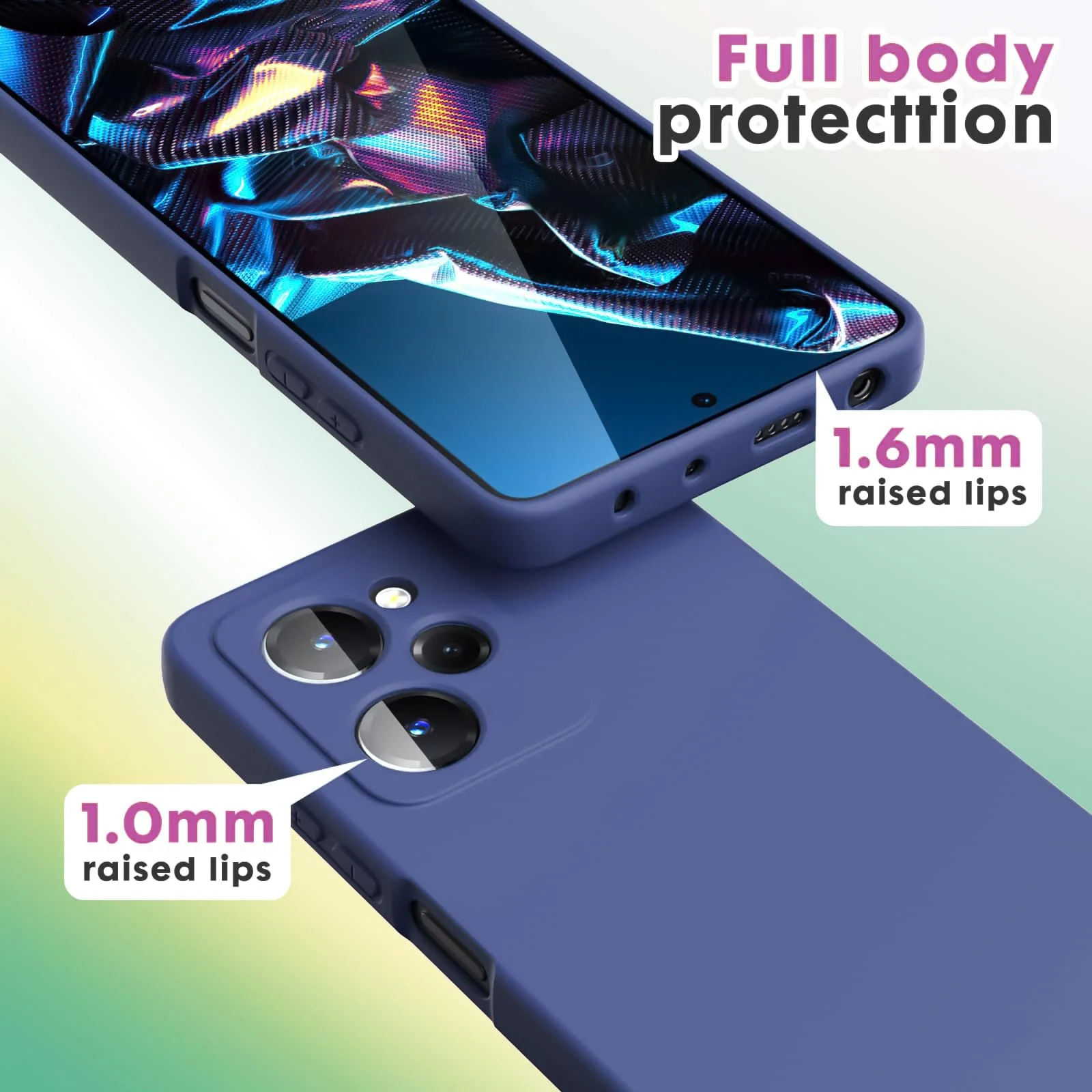 DL3 Mobilak Silicone Protective Case for POCO X5 Pro 5G, Shock-absorbing protection, Scratch-resistant surface, Soft microfiber lining - Blue 1
