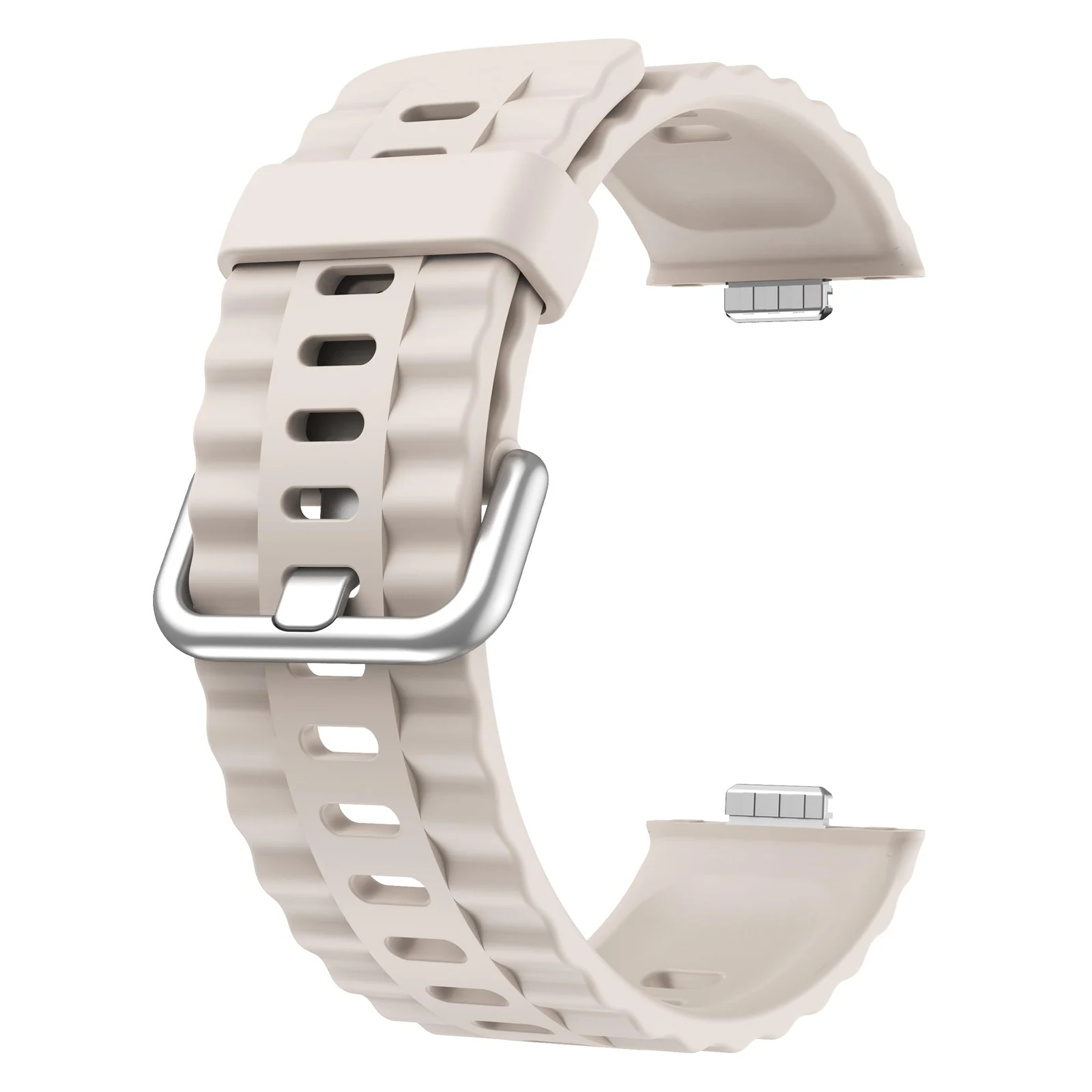 DL3 Mobilak Wavy Texture Sports Wristbands for Huawei Watch Fit 4/Fit 4 Pro/Fit 3 Strap, Breathable Silicone Wristband Strap Watch Strap Bracelet for Huawei Watch Fit 4 Pro/Fit4/3 - Starlight