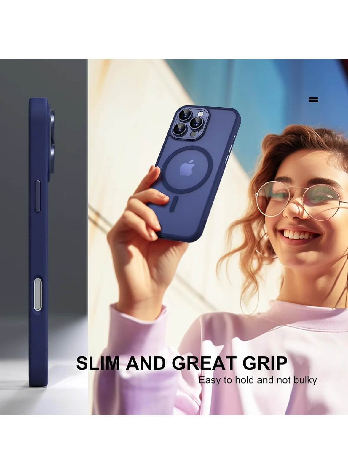 DL3 Mobilak Translucent Matte Case for iPhone 11 Pro, Compatible with MagSafe accessories, Supports wireless charging, Camera protection - Blue