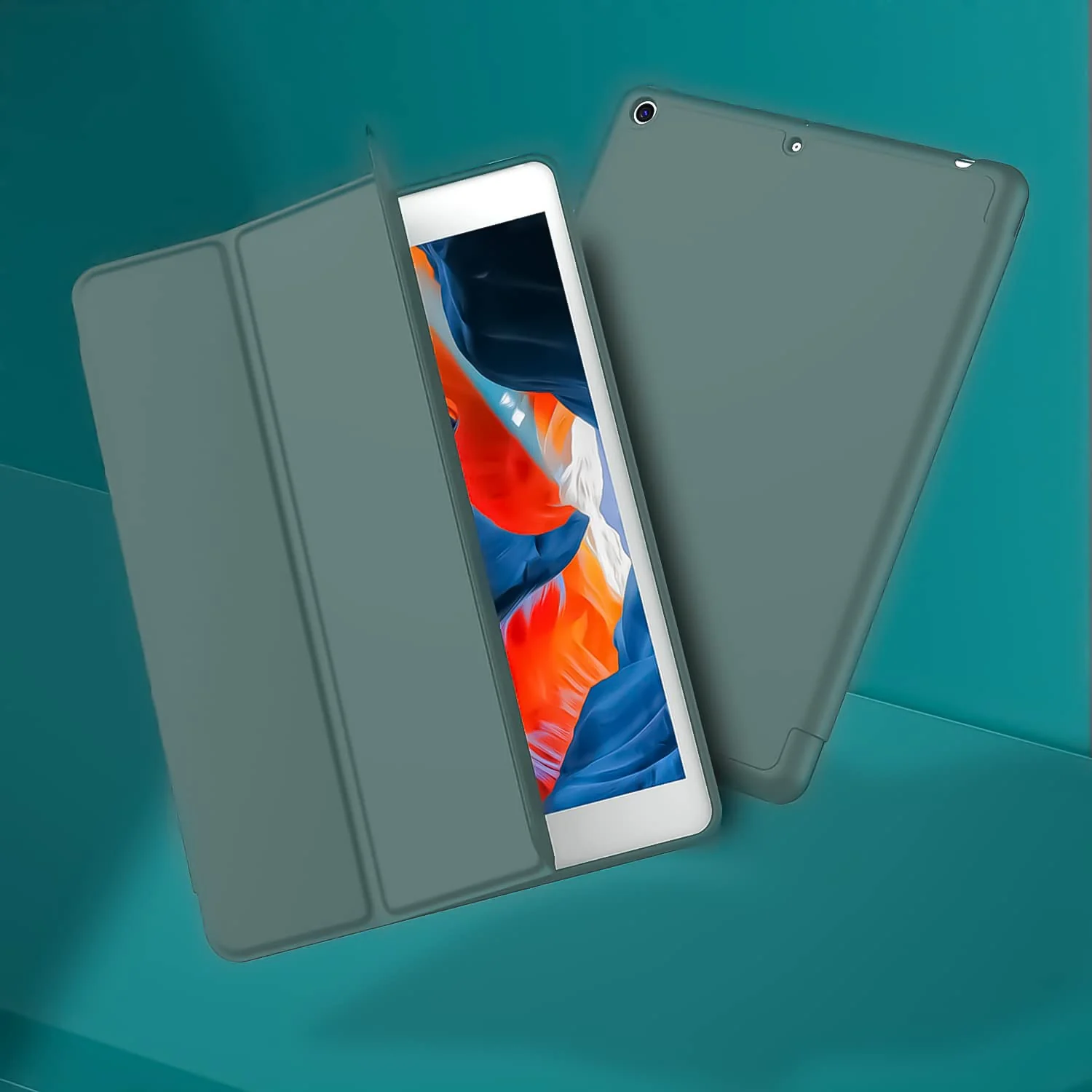 DL3 Mobilak Case For iPad 9.7-inch, (2018/2017), iPad Pro 9.7 Inch 2016, iPad Air 2nd/1st Smart Cover with Pencil Holder and Soft Silicone Back and Full Body Protection, Auto Wake/Sleep Cover - Green