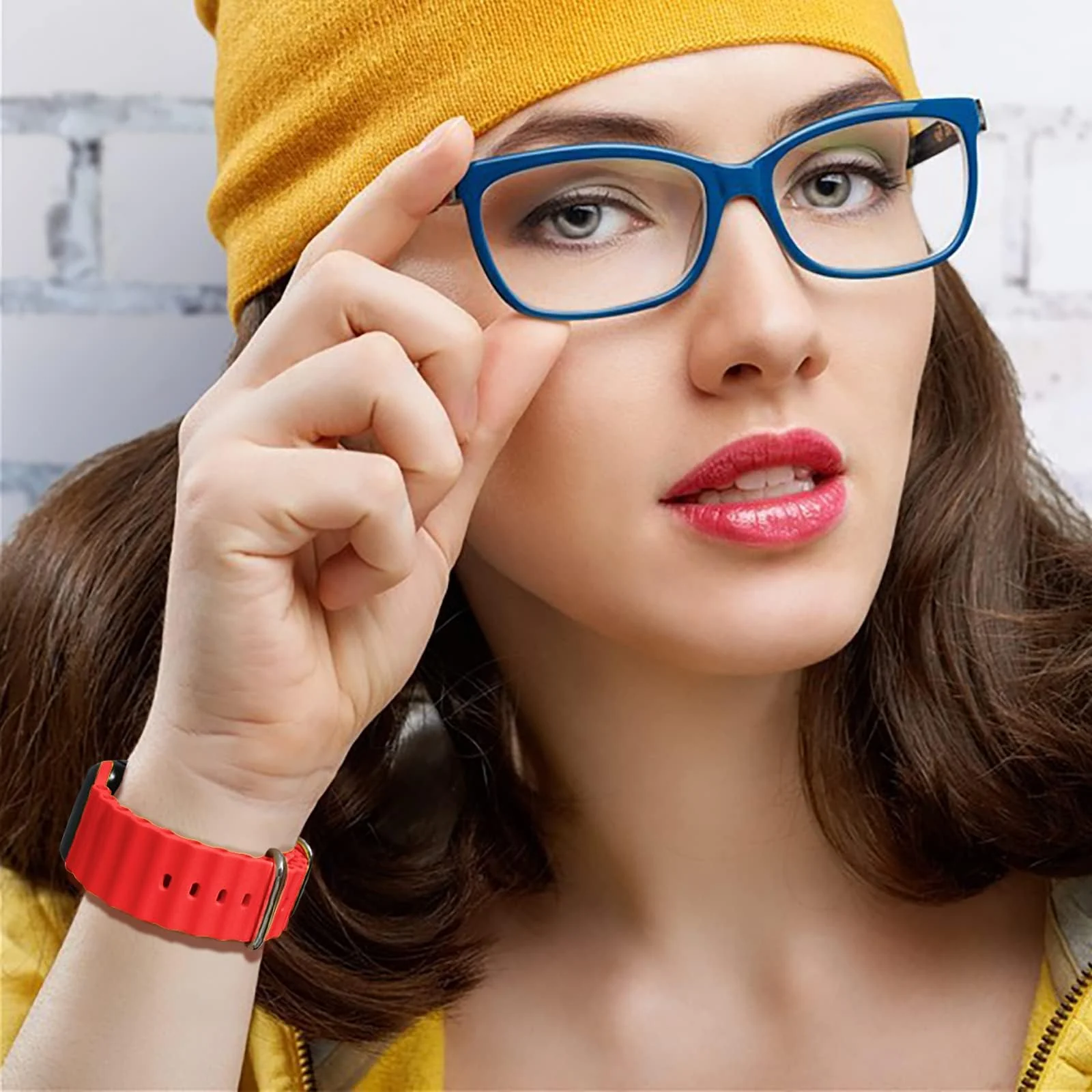 DL3 Mobilak Ocean Band For Apple Watch Ultra 49mm 45mm 44mm 42mm, Waterproof Soft Silicone Sport Wristbands Replacement Strap iWatch Ultra SE 8 7 6 5 4 3 2 1 (Red, 42MM/44MM/45MM/49MM), unisex-adult - Black