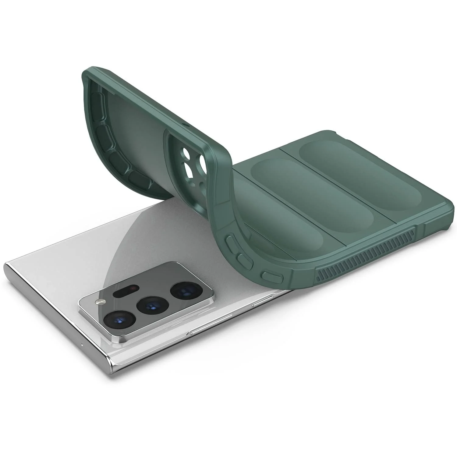 DL3 Mobilak Flexible Silicone and TPU Protective Case with Camera Protection for Samsung Galaxy Note 20 Ultra - Green