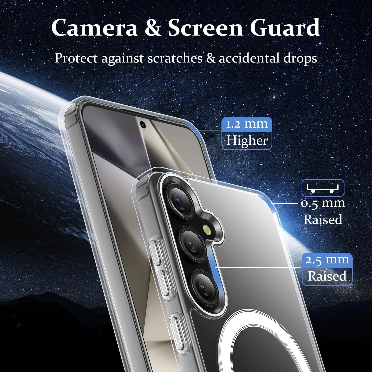 DL3 Mobilak Clear MagSafe-Compatible Magnetic Case for Samsung Galaxy S24 Plus 5G with Shockproof Design - Clear
