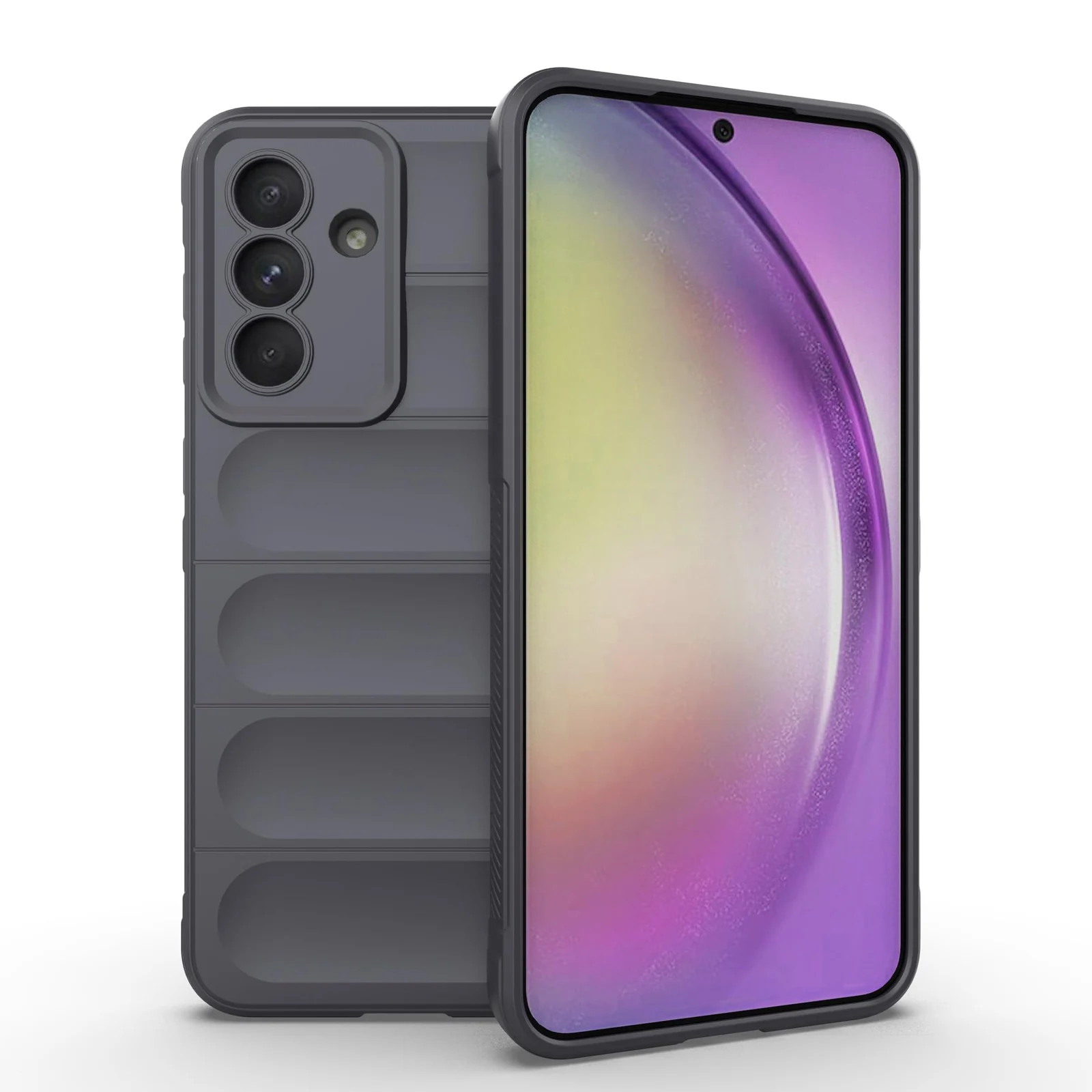 DL3 Mobilak Soft Silicone Protective Case for Samsung Galaxy A36 / Samsung Galaxy A56 with Camera Protection - Dark Gray
