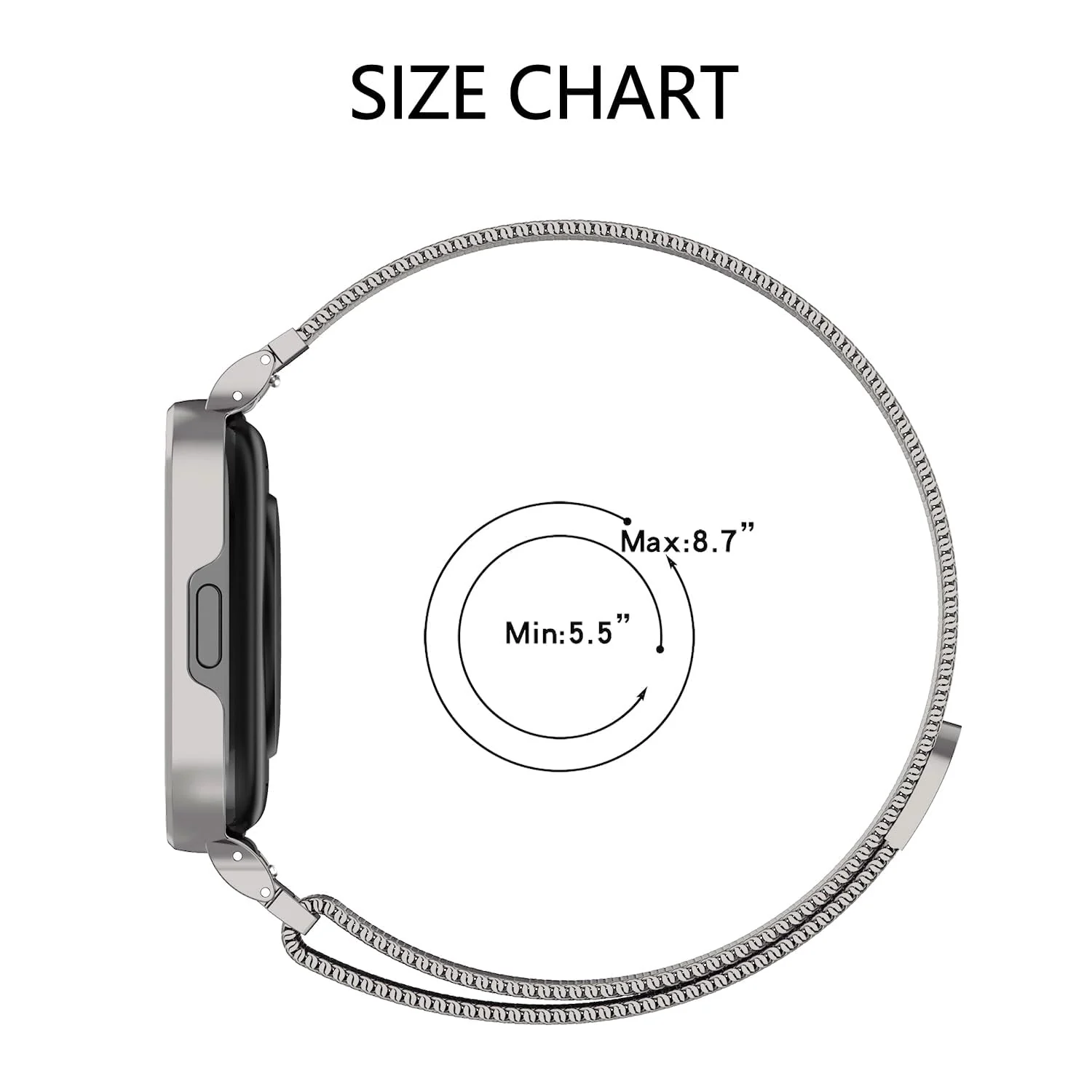 DL3 Mobilak Strap Compatible with Xiaomi Redmi Watch 3 (Not Fit Watch 3 Active), Magnetic Metal Stainless Steel Adjustable Wristbands Breathable Watch Bands for Xiaomi Redmi Watch 3 (Sliver) - Black