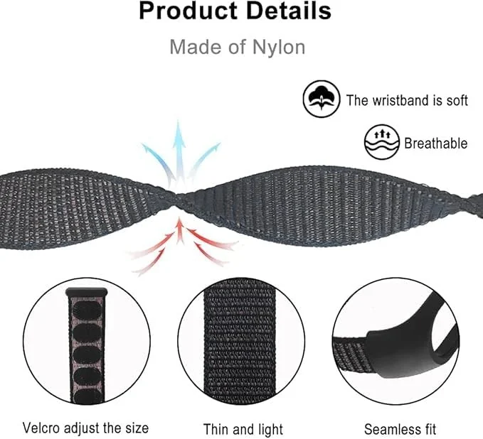 DL3 Mobilak Nylon Sport Band Compatible with Xiaomi Mi Band 7/Mi Band 6/Mi Band 5/Mi Band 4/Mi Band 3/Amazfit Band 5 for Women Men, Soft Adjustable Breathable Sport Loop Watch Strap - Red