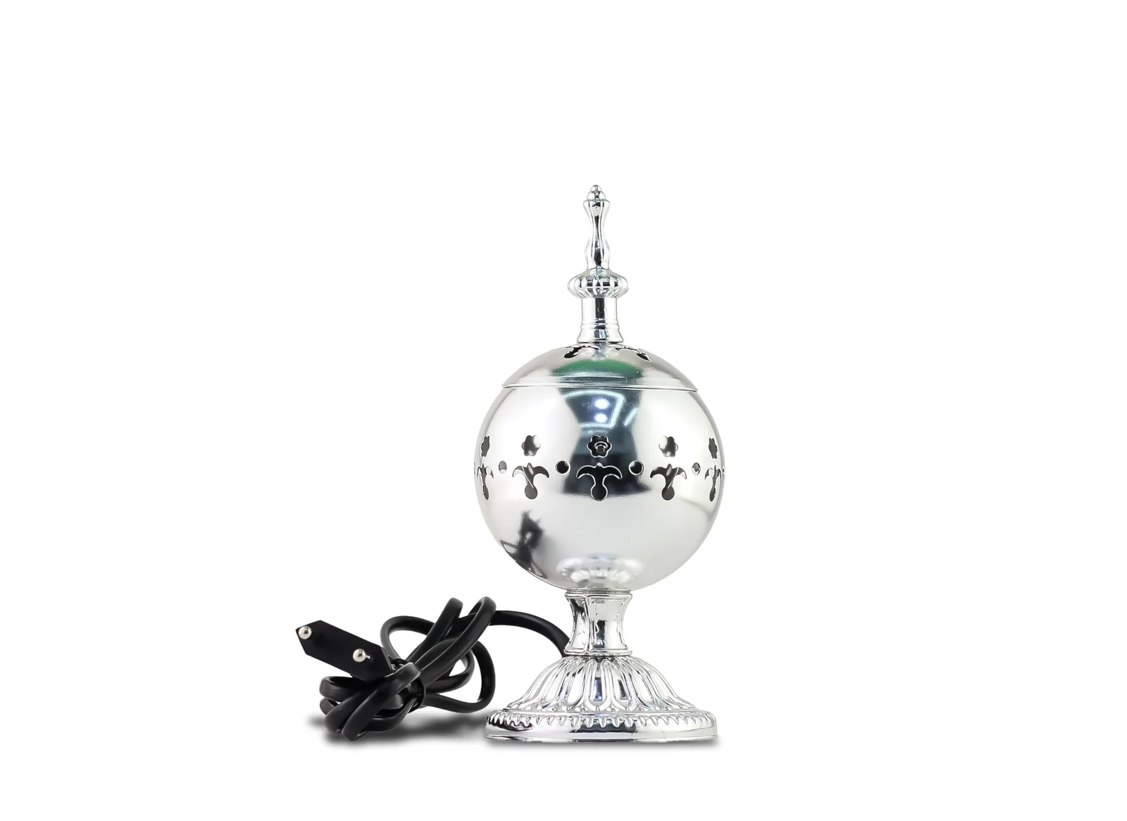 Mobigon Arabian Electric Incense Burners metal Vintage Arabic Burner, Middle Eastern Incense Holder- Electric Incense Burner Bakhoor Suitable For Arabian Oud, Home, Hotel Decor - i. silver