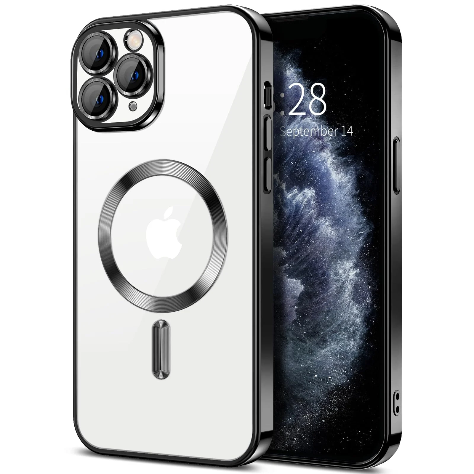 DL3 Mobilak Plated-Edge Protective Case for iPhone 11 Pro 5.8-Inch, Compatible with MagSafe accessories, Supports wireless charging, Shock-absorbing protection - Black