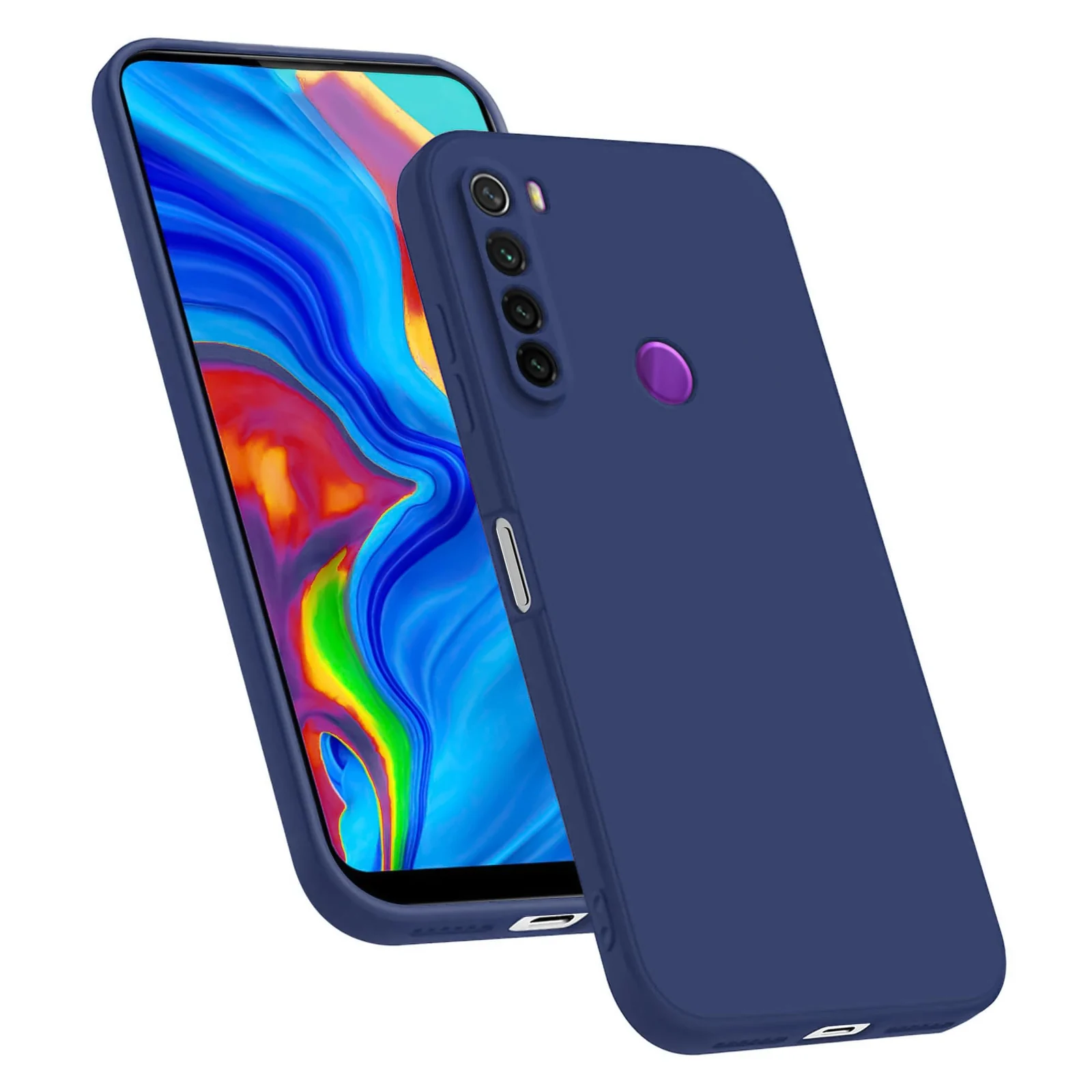 DL3 Mobilak Soft Silicone Protective Case for Xiaomi Redmi Note 8 with Microfiber Lining and Shockproof Design - Blue 1